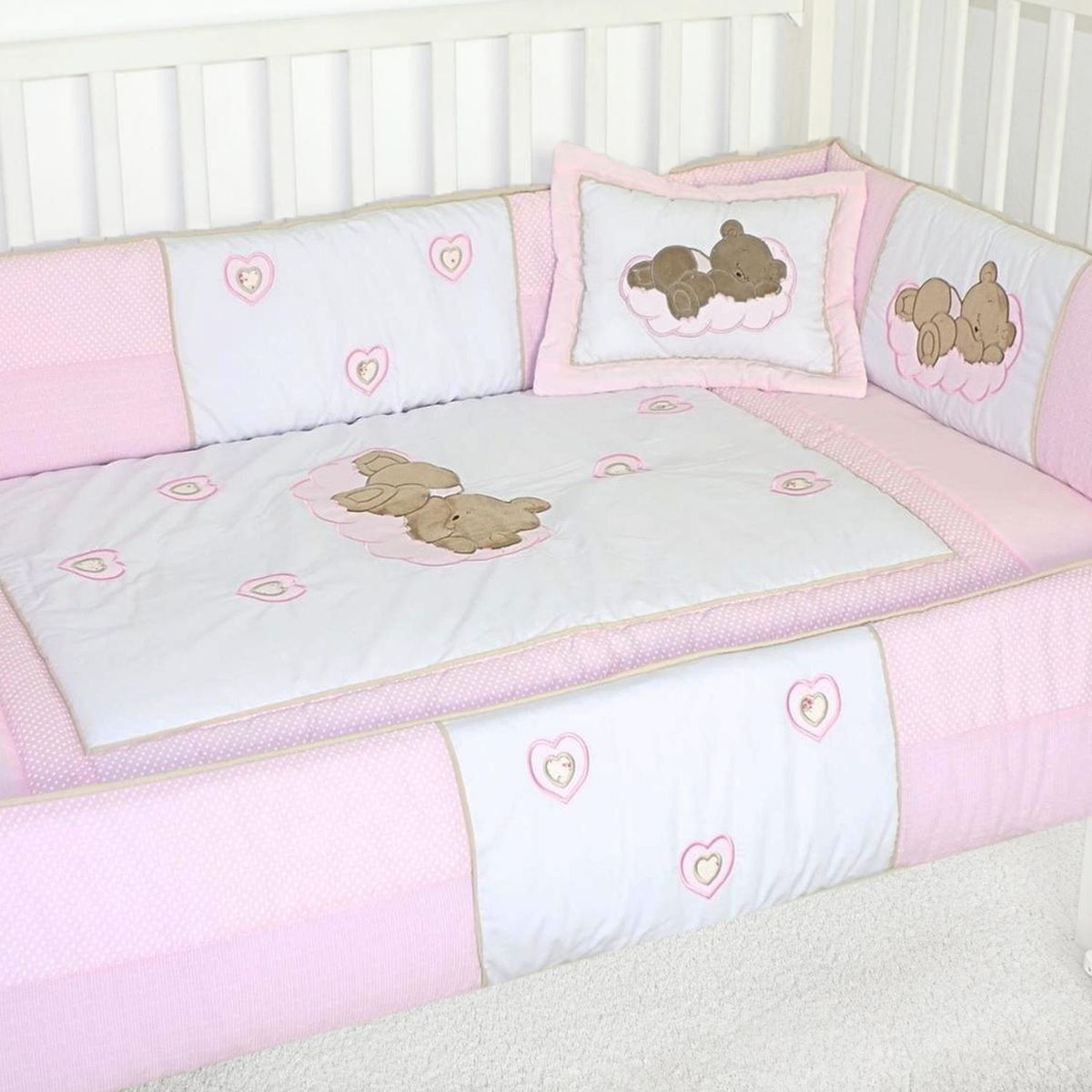 BABY MERINOS - Set de Cuna y 4 protectores - Prestige - Osita soñadora