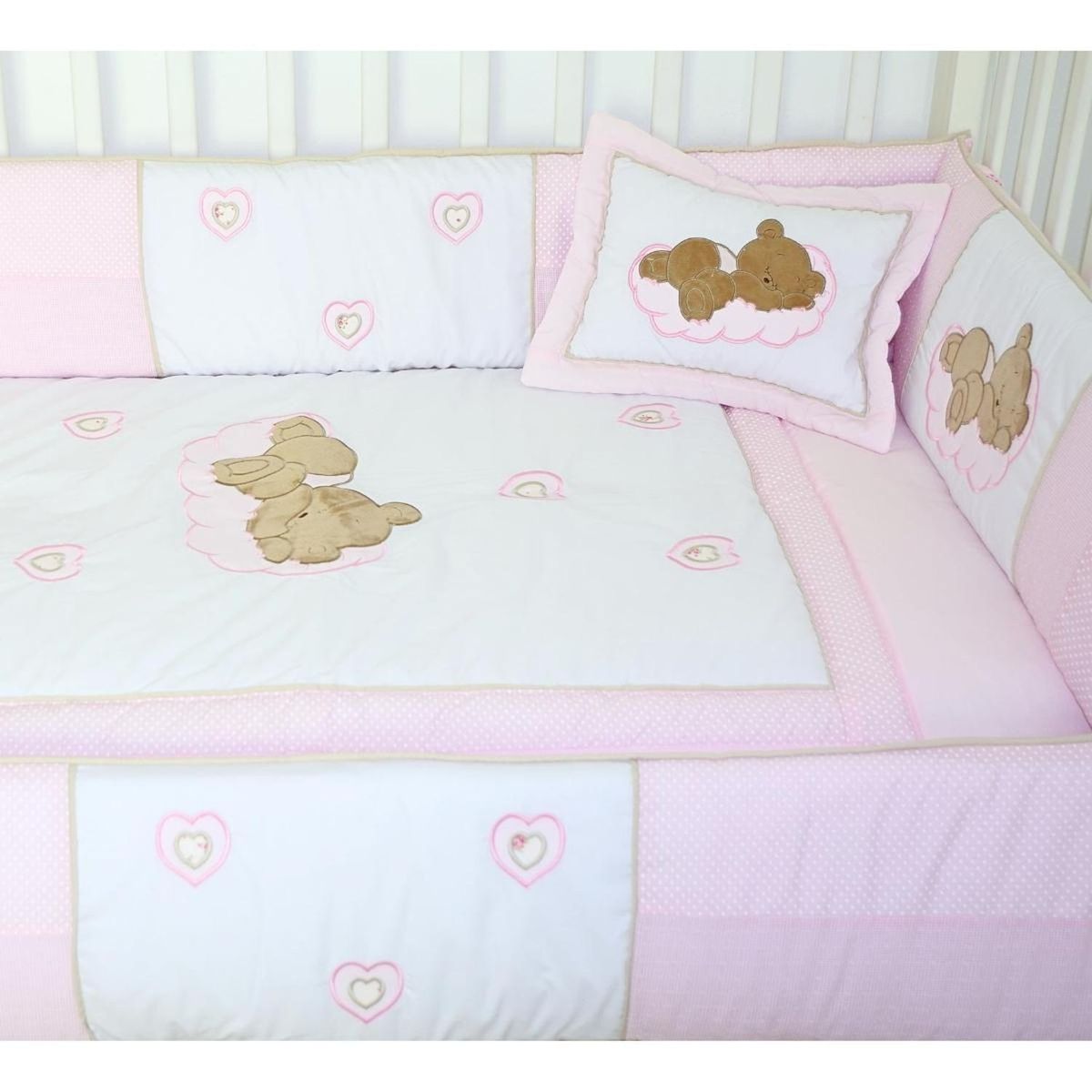 BABY MERINOS - Set de Cuna y 4 protectores - Prestige - Osita soñadora