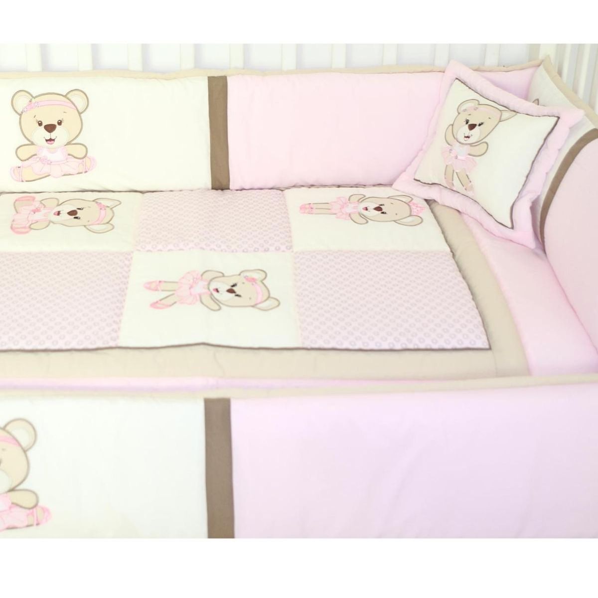 BABY MERINOS - Set de Cuna y 4 protectores - Prestige - Osita bailarina 1