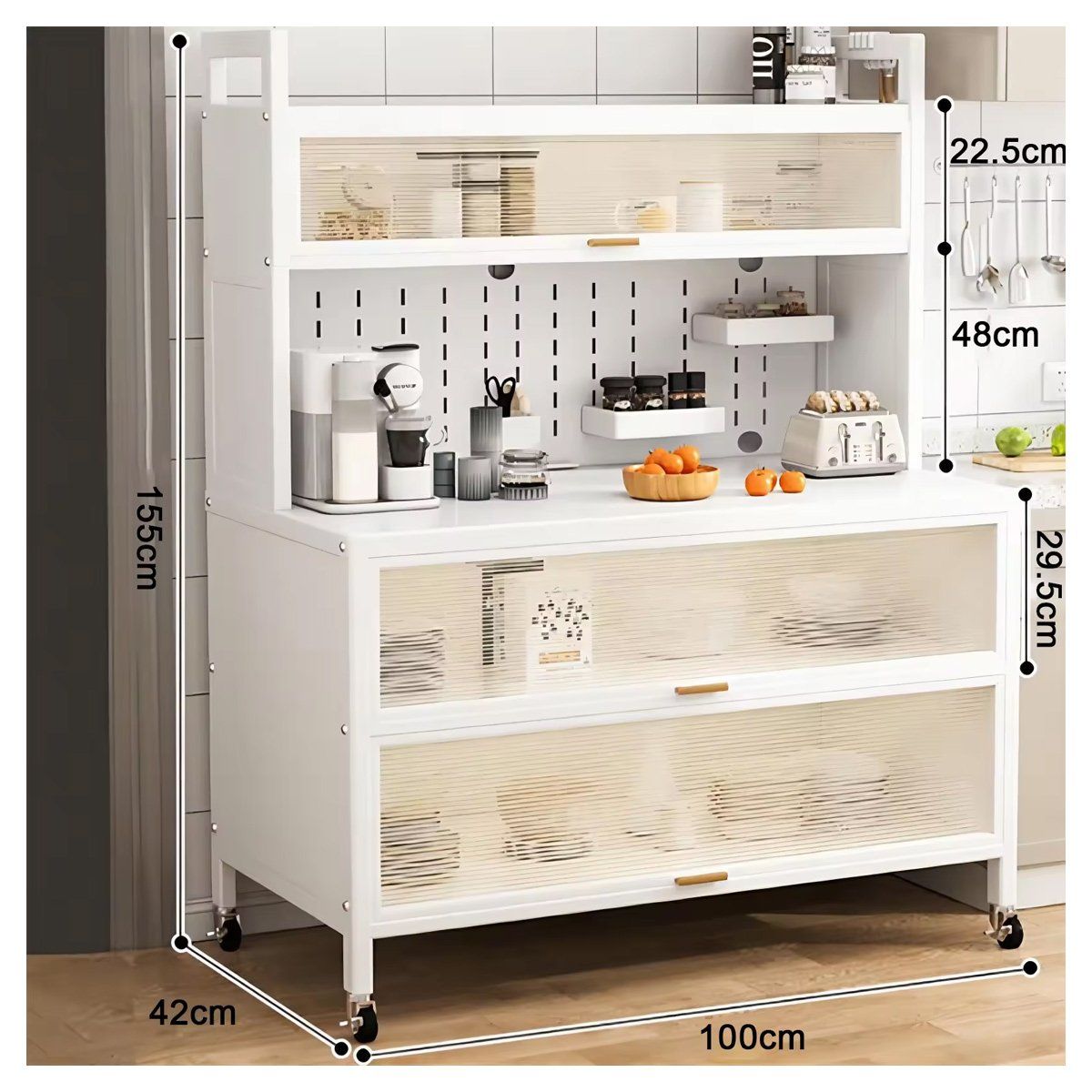 GRETAIL - Estante Organizador Multiuso Cocina Platos Ollas Almacenamiento Blanco