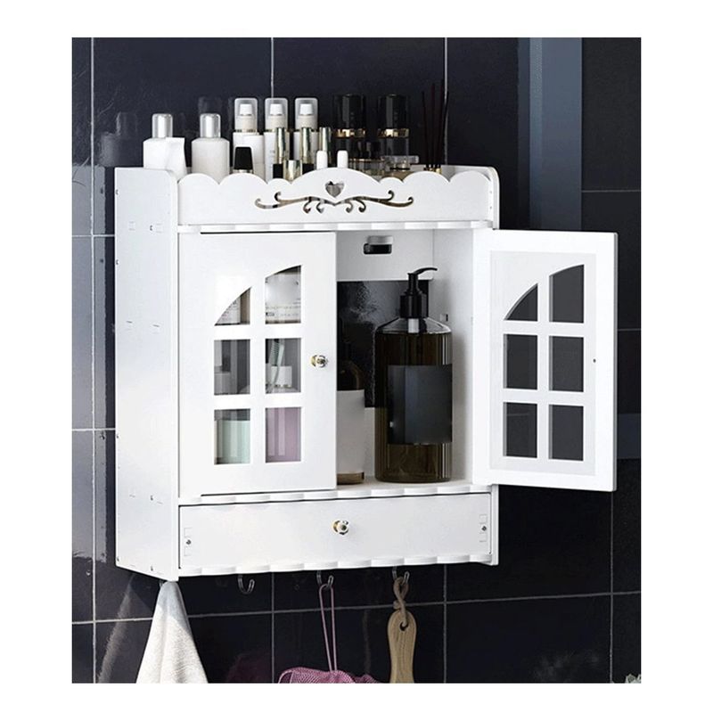 GRETAIL - Organizador Estante MDF Para Baño Con Puertas Shampoo Cepillo SJ216