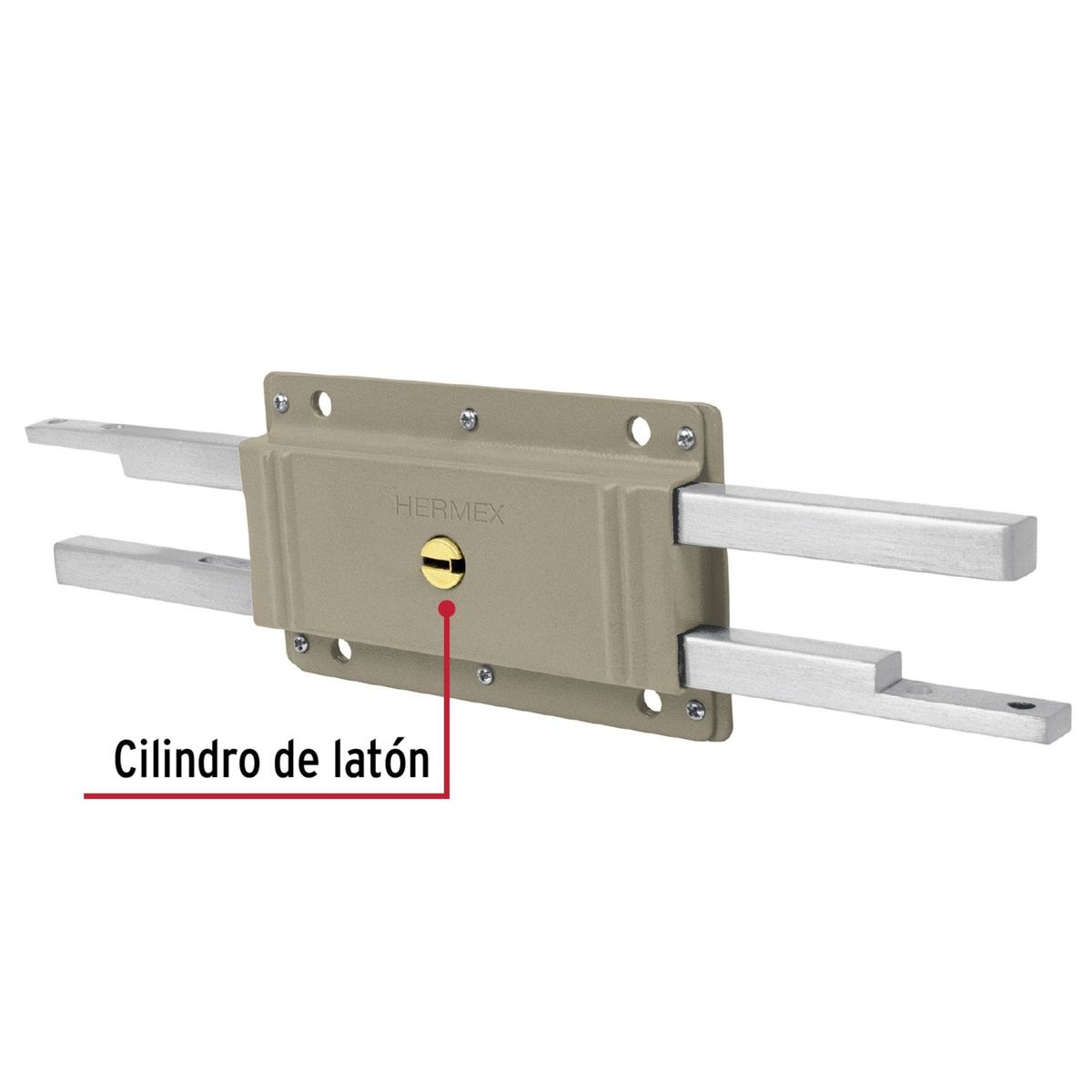 HERMEX - Chapa Cerradura doble barra doble cerrojo Hermex
