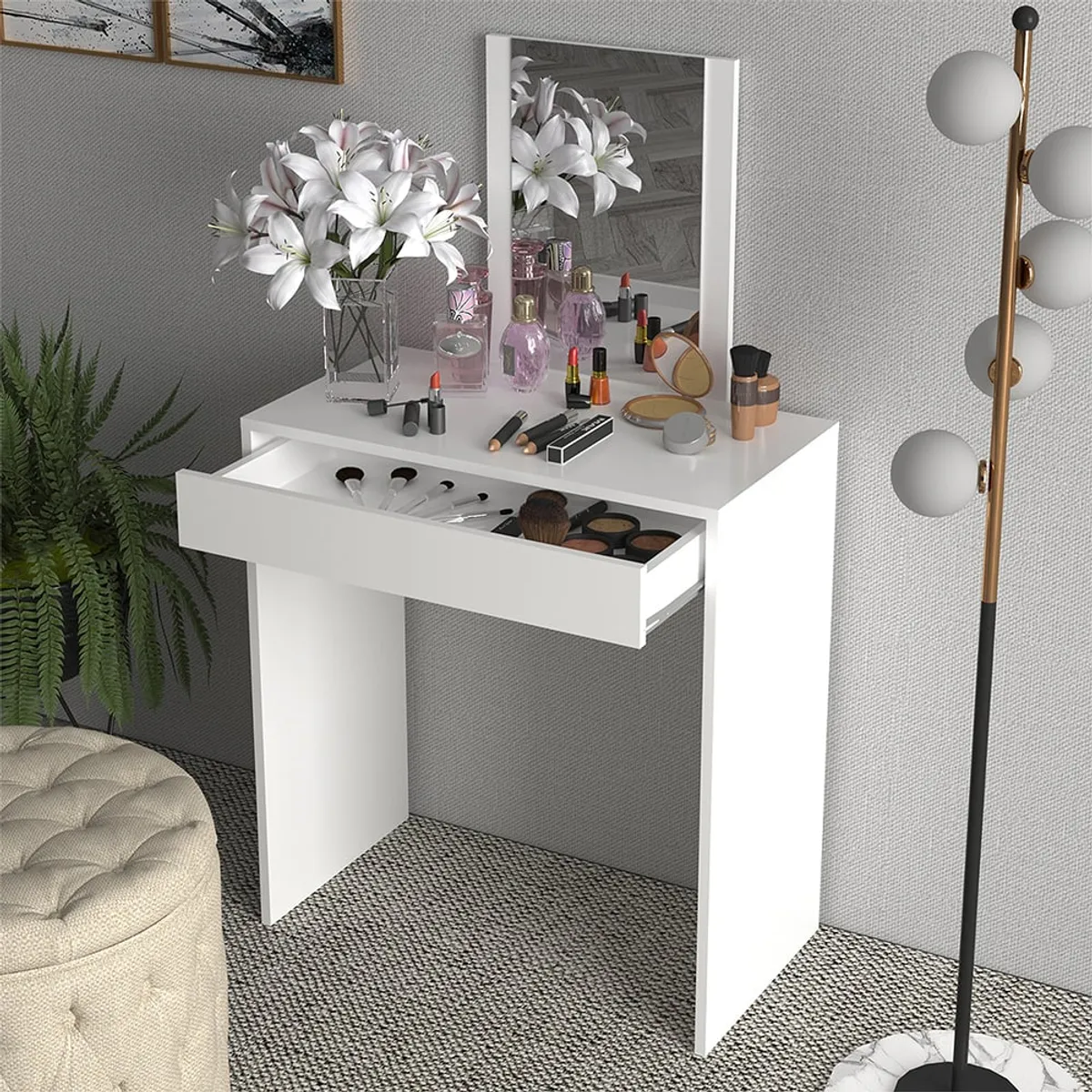 2020 HOME PERU - Tocador Bali con espejo - Blanco