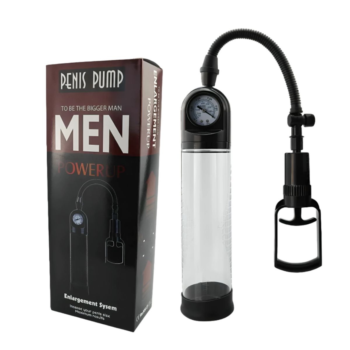 GENERICO - Extensor Bomba Pene Alargador y Agrandador de Vacío con Medidor