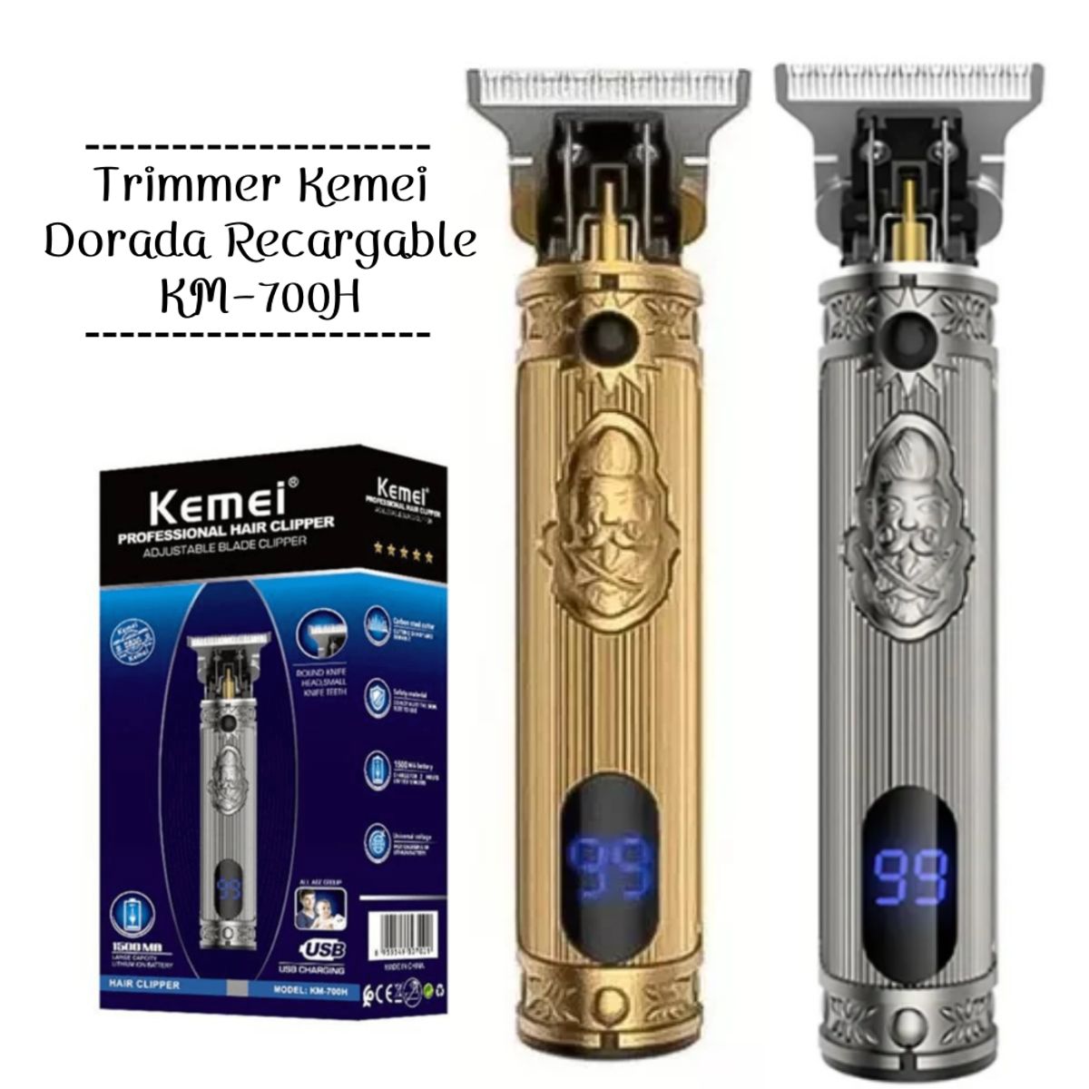 KEMEI - Trimmer Kemei Recargable KM700H