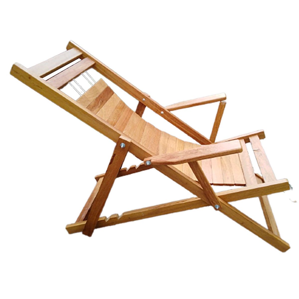 GENERICO - Silla Perezosa Tumbona Madera Natural caramelo