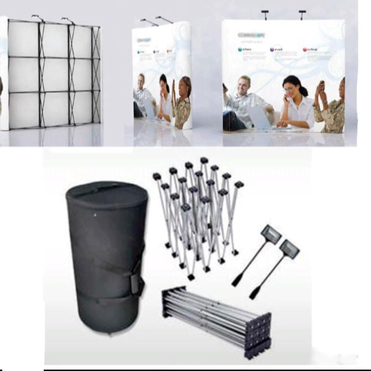 GENERICO - Backing Curvo - Display Wall para Ferias y Eventos 3x3