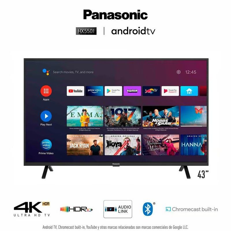 PANASONIC - Televisor Panasonic Smart 4K UHD Android 43 TC-43HX550P - Negro
