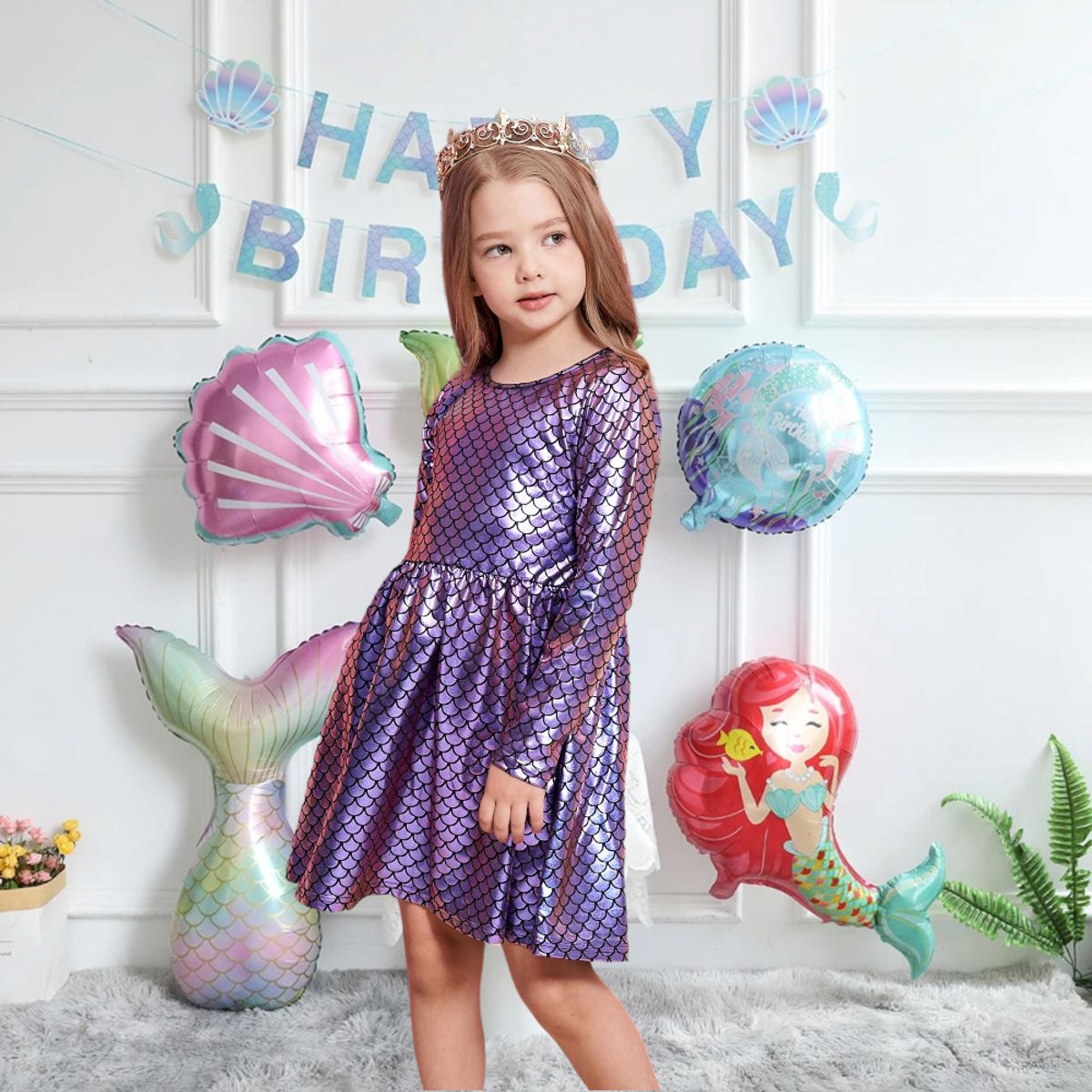 GENERICO - VESTIDO PARA NIÑA SIRENA - CASUAL