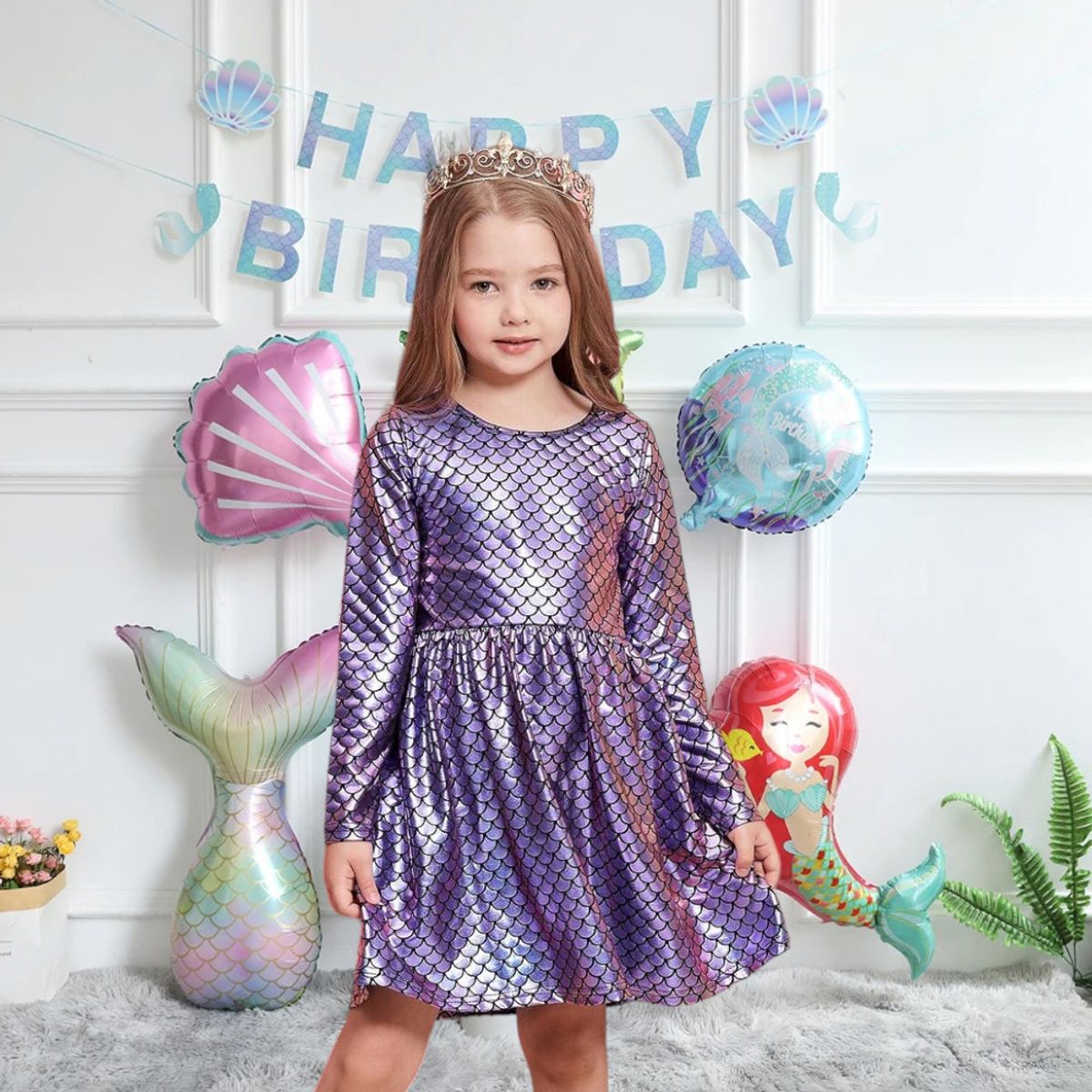 GENERICO - VESTIDO PARA NIÑA SIRENA - CASUAL