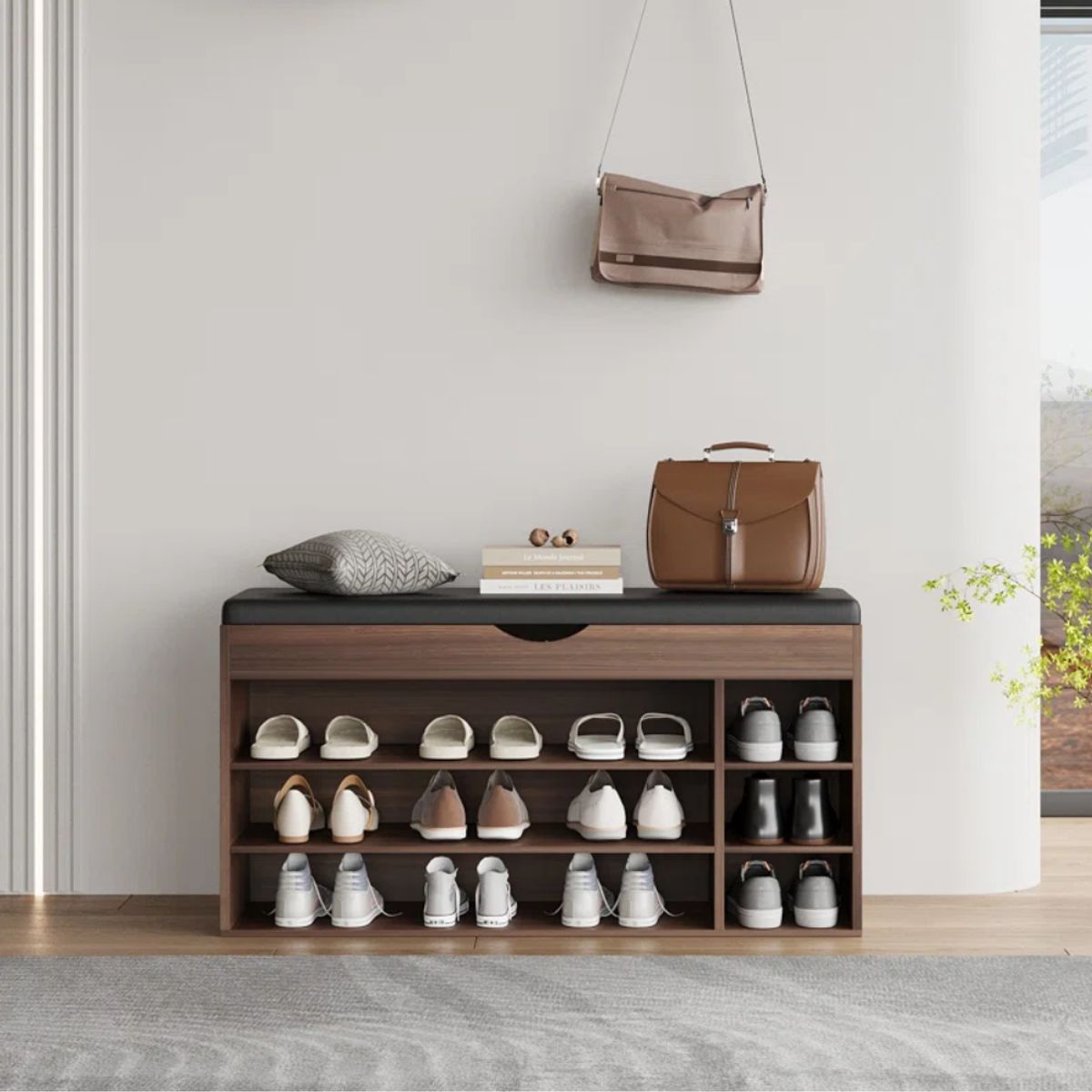 GENERICO - Zapatera con Asiento Baúl Rain - Petrox Home