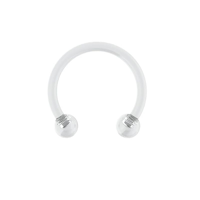 GENERICO - Set x 2 Piercings transparente 10mm para septum smiley labret lóbulo