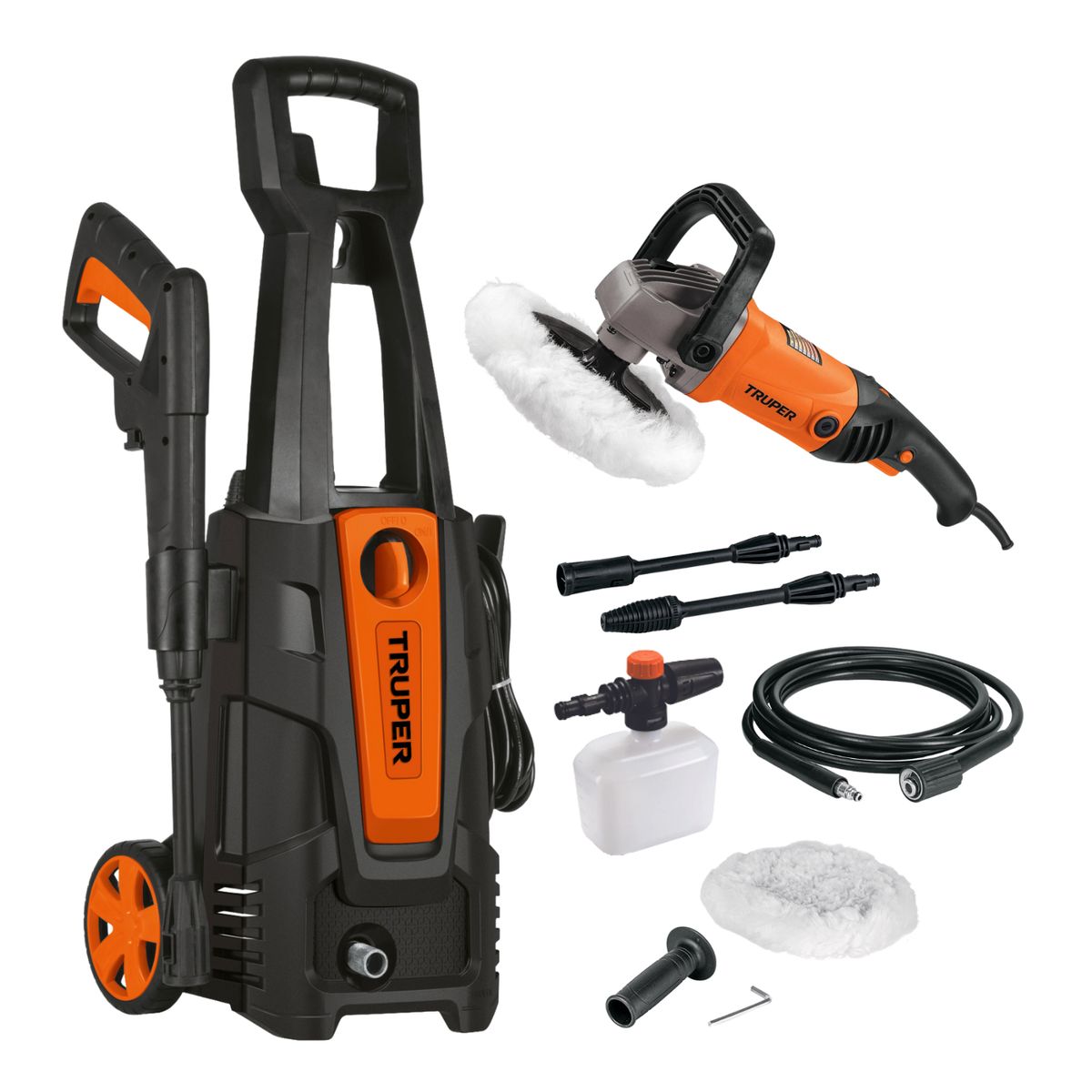 TOTAL TOOLS - Hidrolavadora 1800 psi + pulidora 1200w Truper