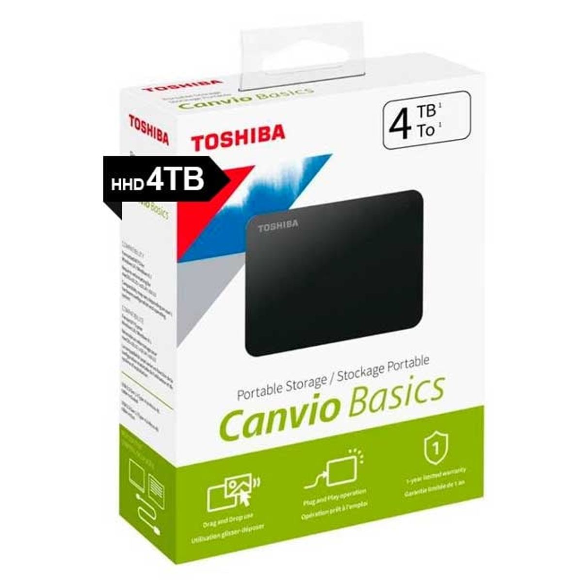 TOSHIBA - Disco Toshiba 4tb HDTB440XK3CA Canvio Basics Externo USB 30