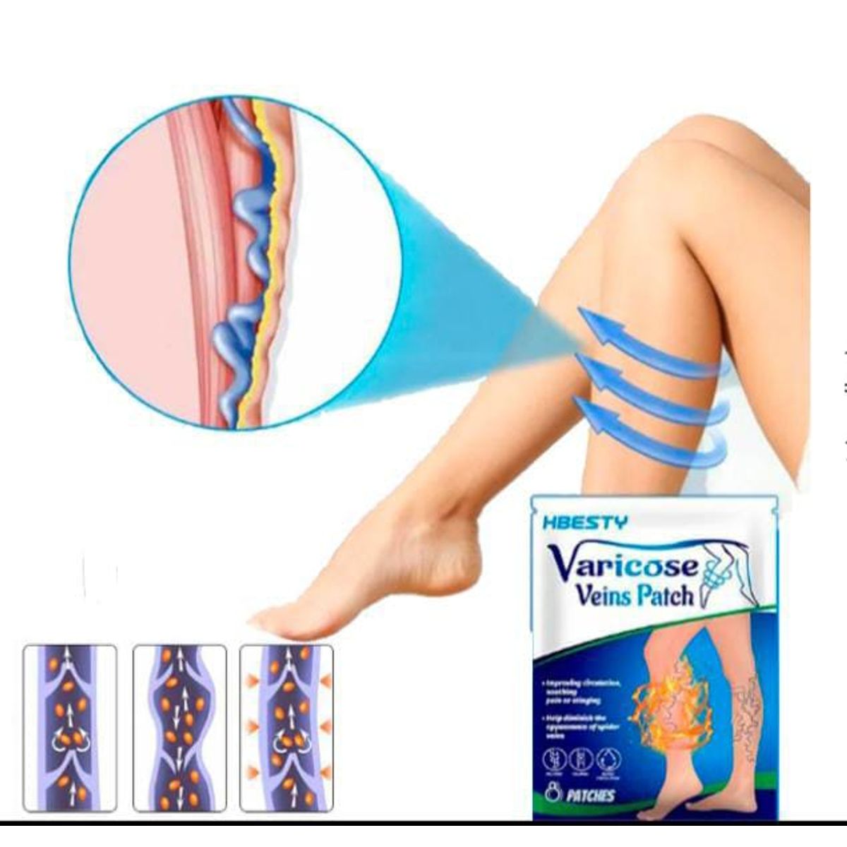 GENERICO - Parche médico chino para tratamiento de venas varicosas