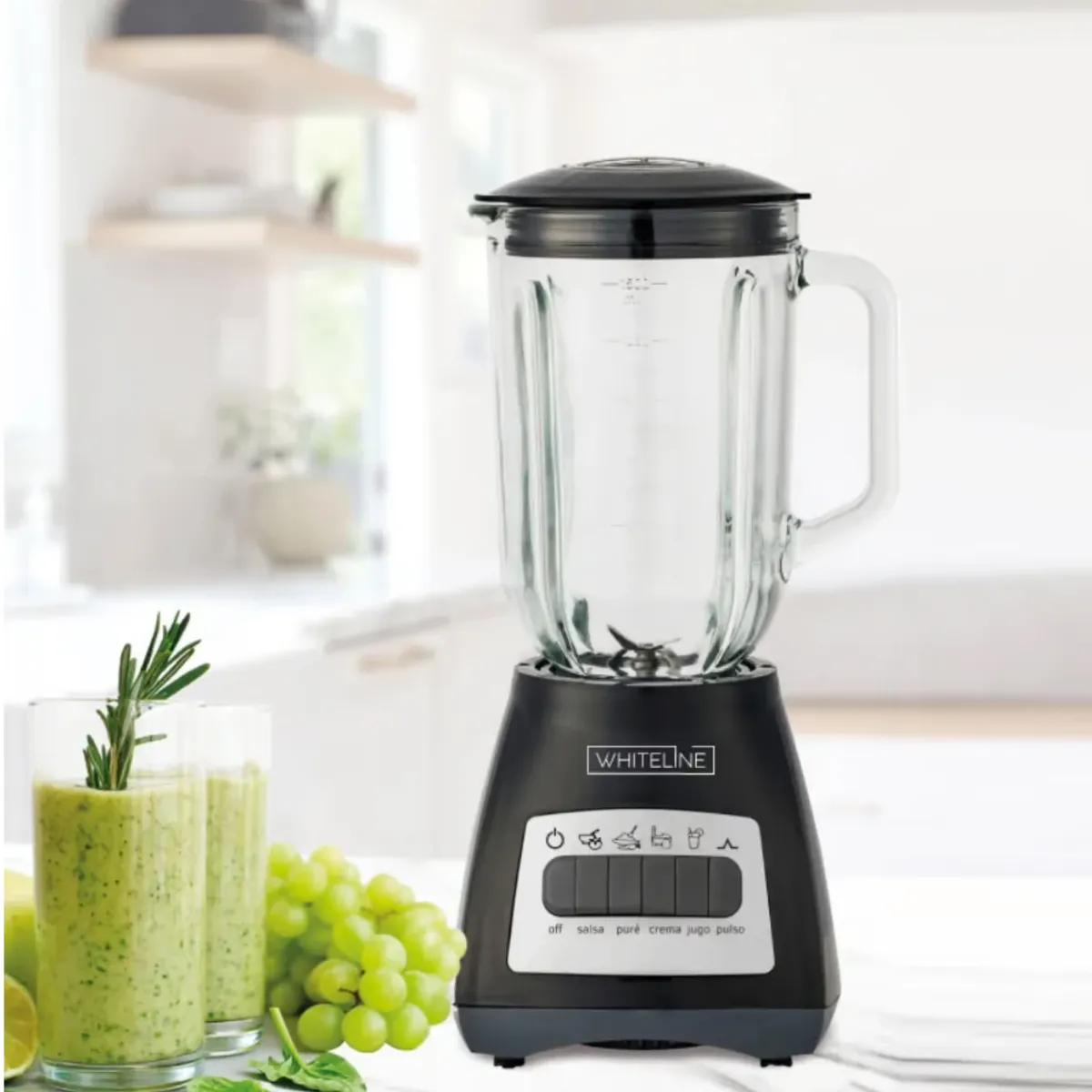 WHITELINE - Licuadora Whiteline Vaso de Vidrio 1.5 Litros