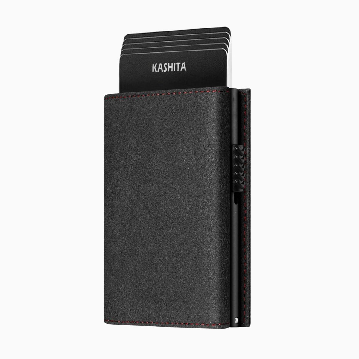KASHITA - Billetera Tarjetero RFID Premium Cuero Alcantara® Tres Cuerpos