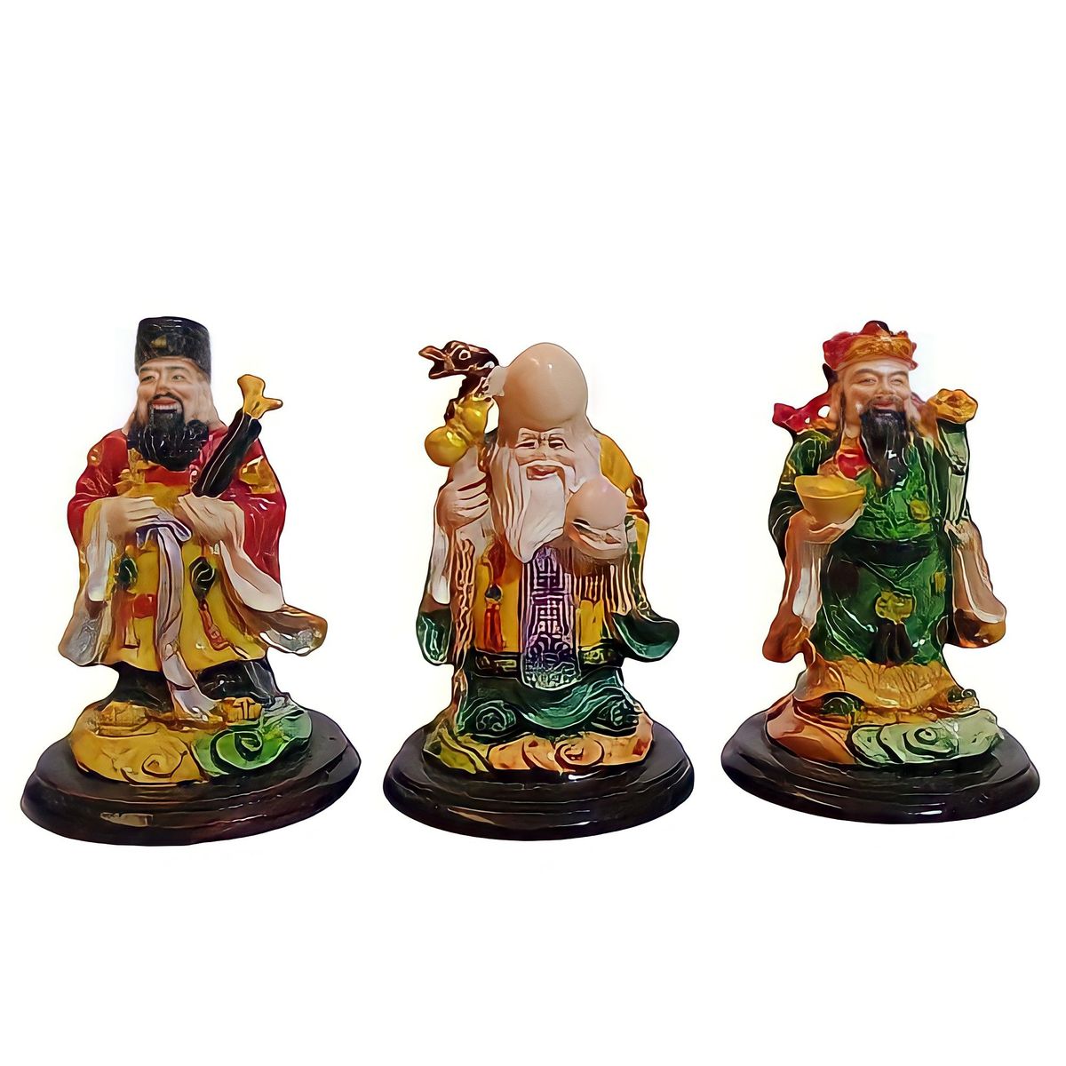 GENERICO - Set Figuras Estatuilla Dioses Chinos Gran Puro Jade Superior 3pza