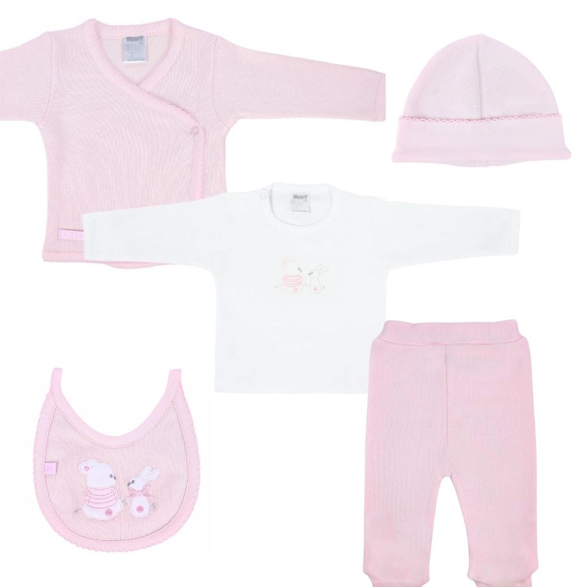 GENERICO - Conjunto Bebe - punto ingles - Amigos V2 - Rosado