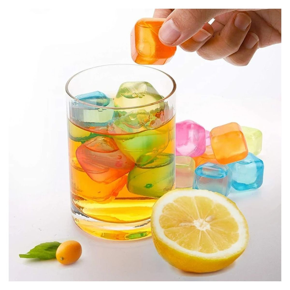 GENERICO - Cubos de Hielo de Colores Reutilizables Cubos 12 Unidades.