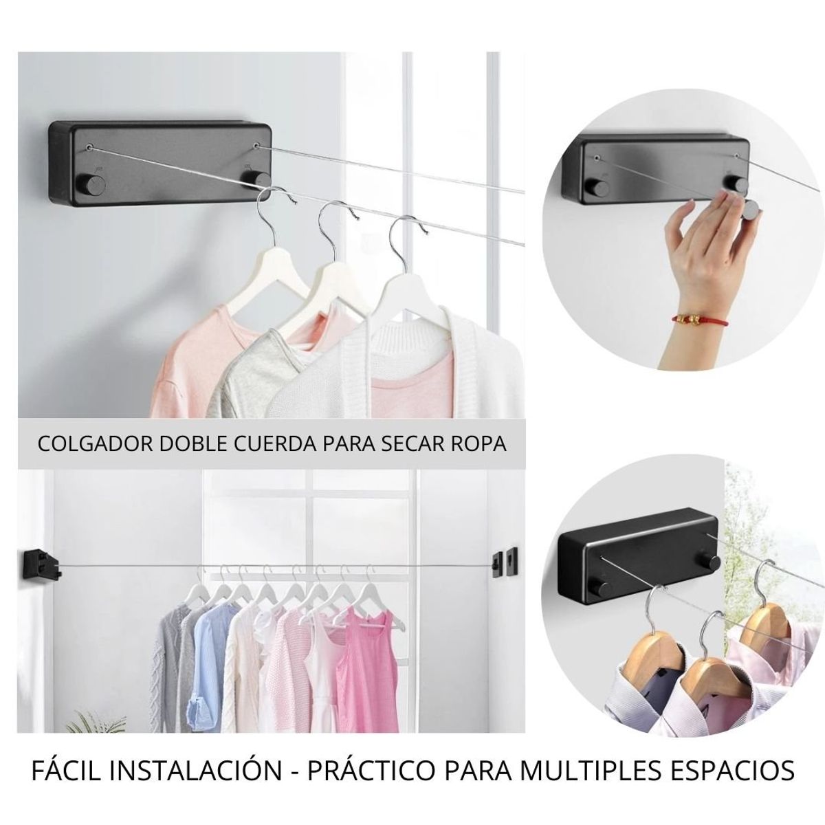 SHEEPBUSTER - Colgador Tendedero de Ropa Retráctil de Acero Inoxidable