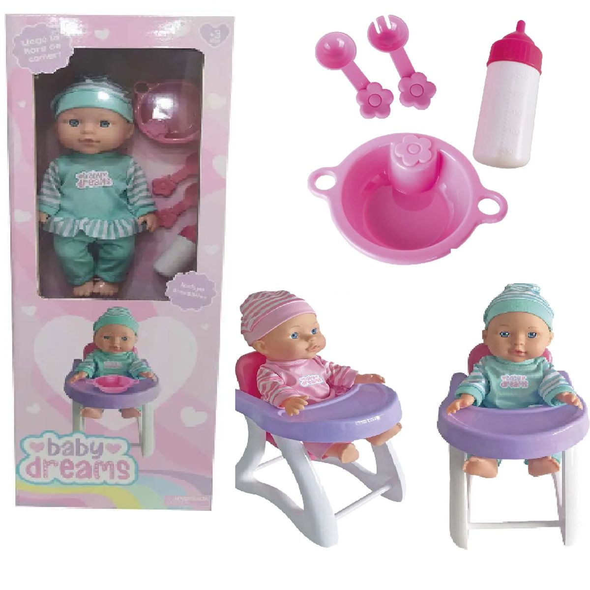 GENERICO - Muñeca BABY DREAMS  Babydoll Nub Silla Alta