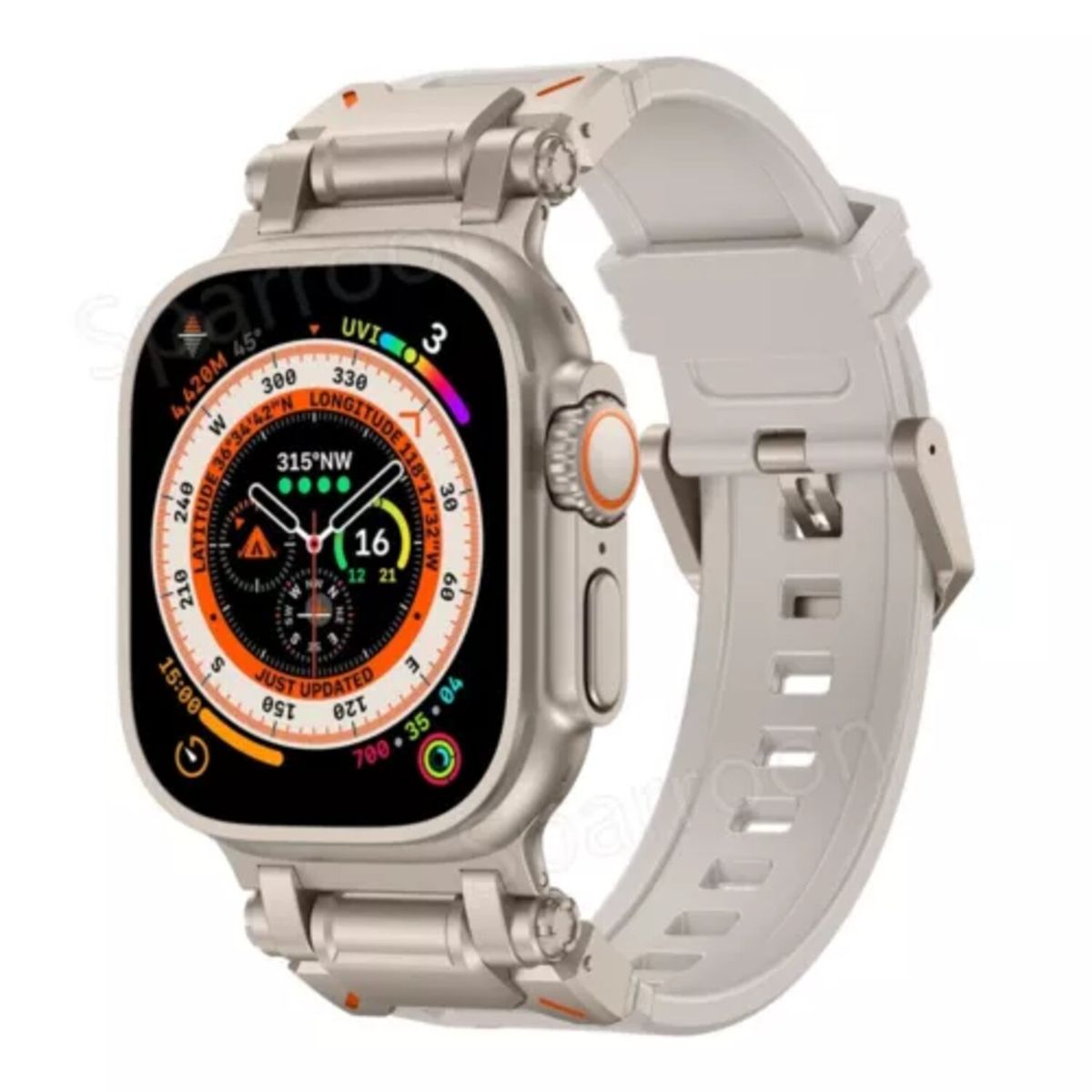GENERICO - Correa deportiva de silicona para Apple Watch Ultra 42 mm - Beige
