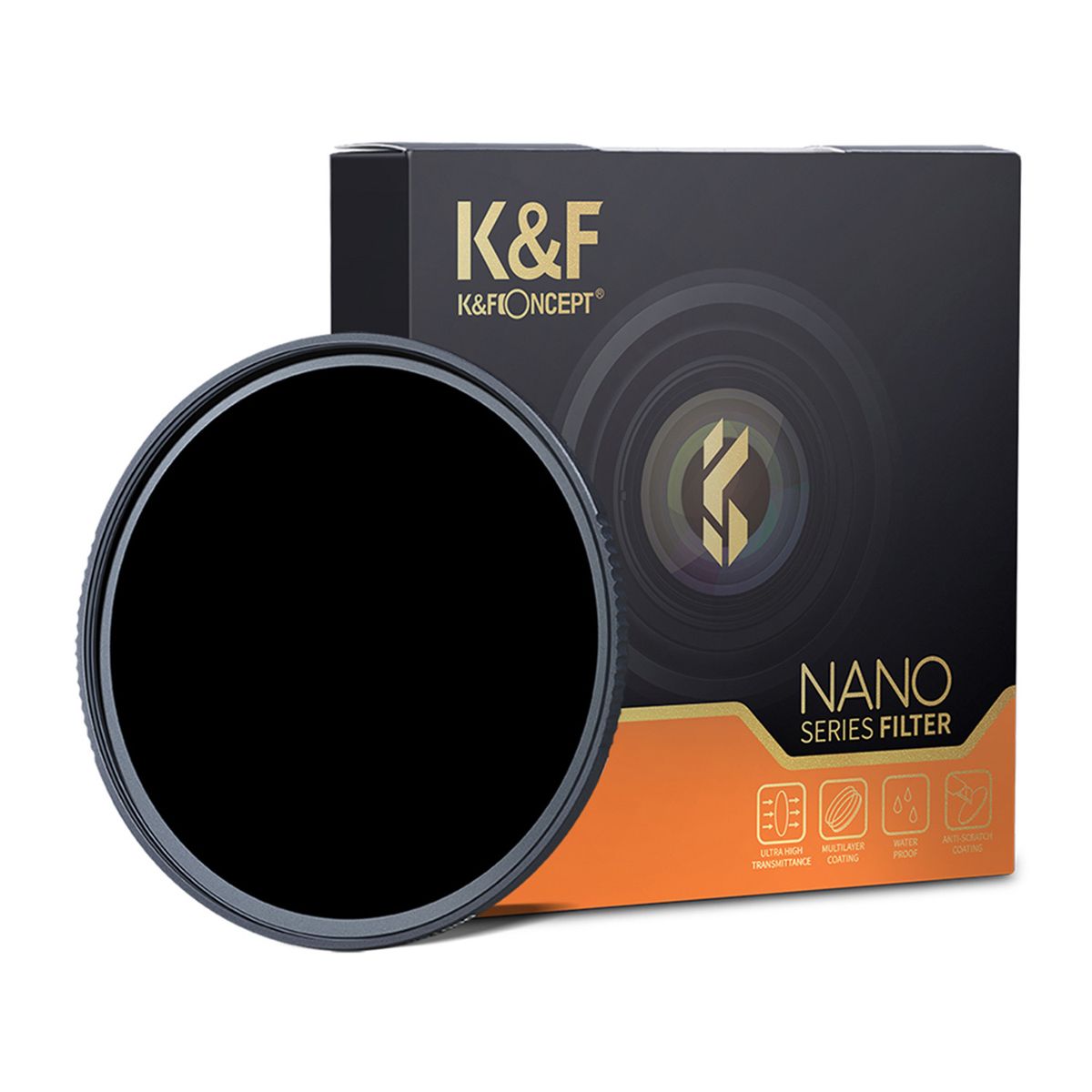 K&F CONCEPT - Filtro 82mm Densidad Neutra ND1000 NANO 10 pasos fijos - K&F Concept.