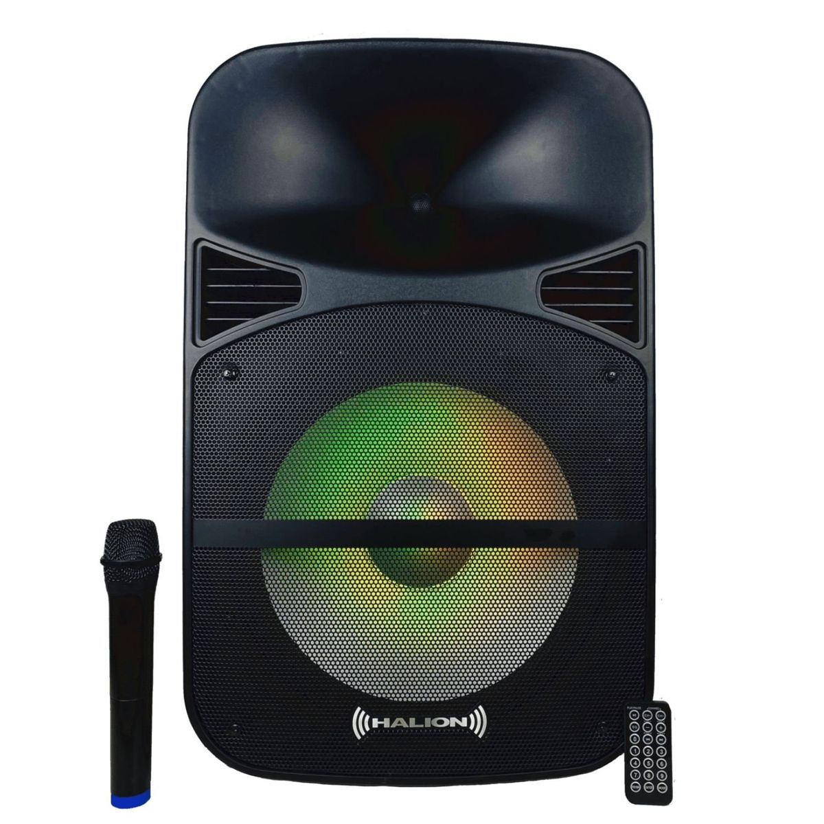 HALION - Parlante Portátil Halion PHA-15MDB 1000W con micrófono inalámbrico UHF