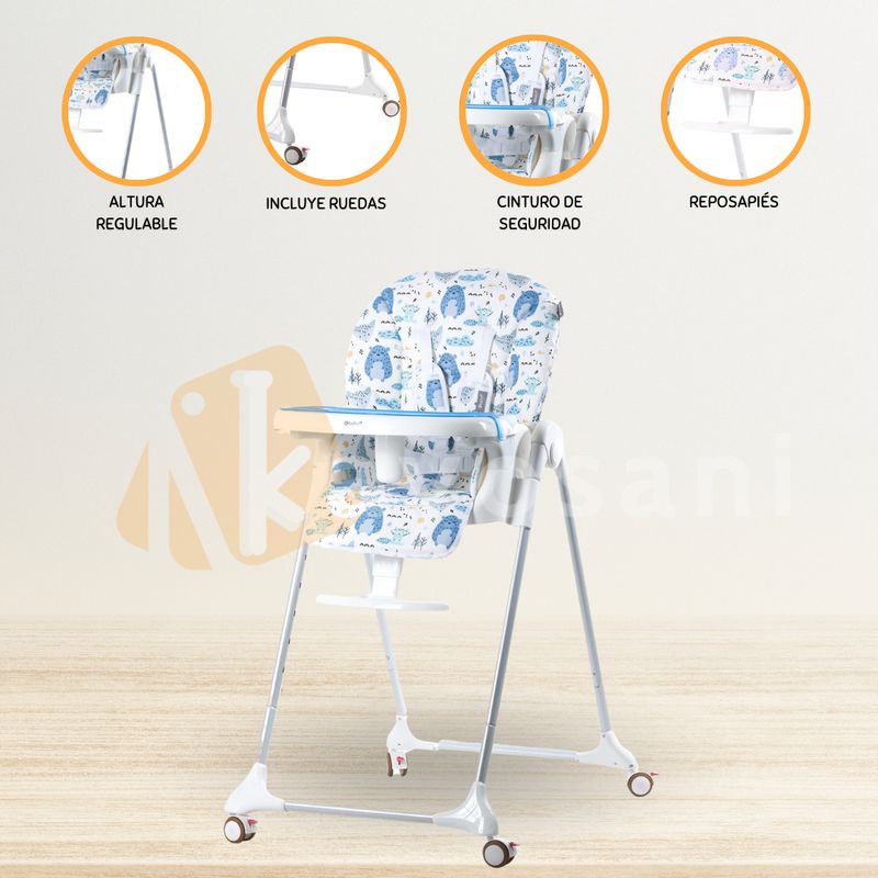 EBABY - Silla de Comer Graduable »HARRIET BOSQUE» Blue