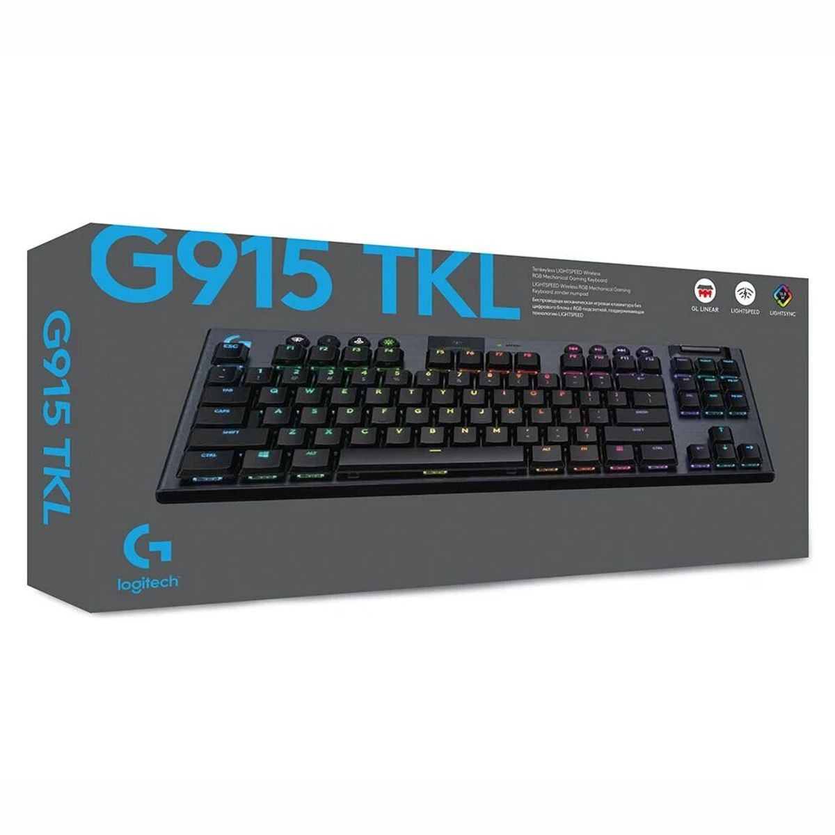 LOGITECH - TECLADO GAMER LOGITECH G915 TKL MECANICO LIGHTSPEED  920-009495  RGB