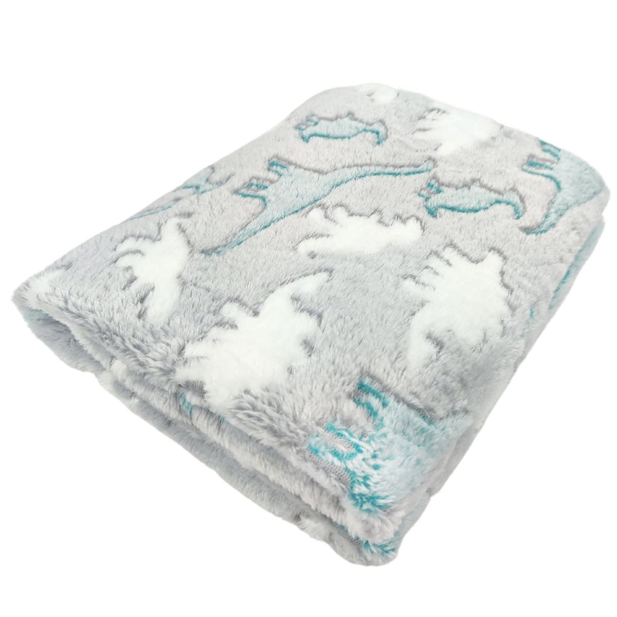 BABY MERINOS - Manta Felpa Bebé Dinosaurios - Gris