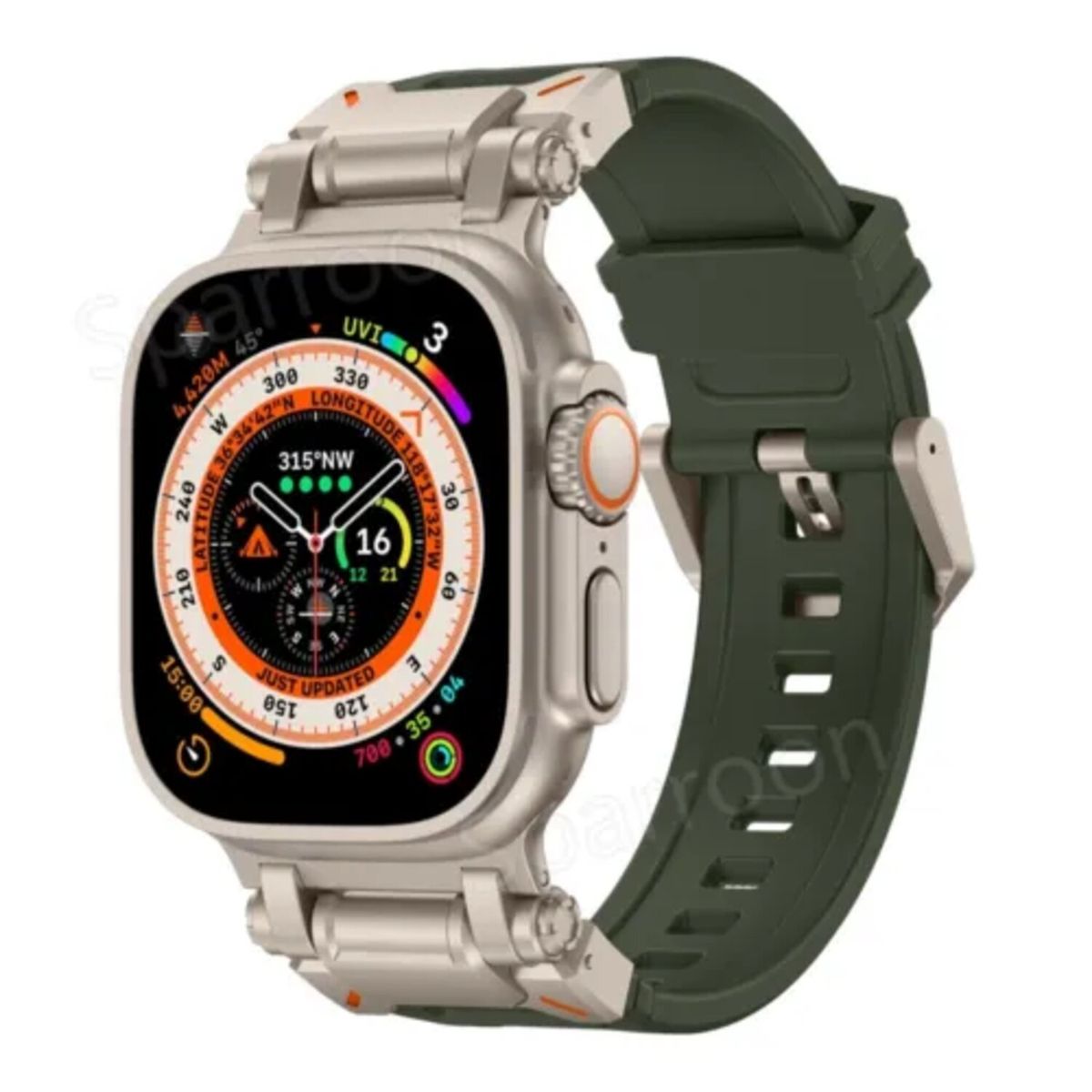 GENERICO - Correa deportiva de silicona para Apple Watch Ultra 45 mm - Verde