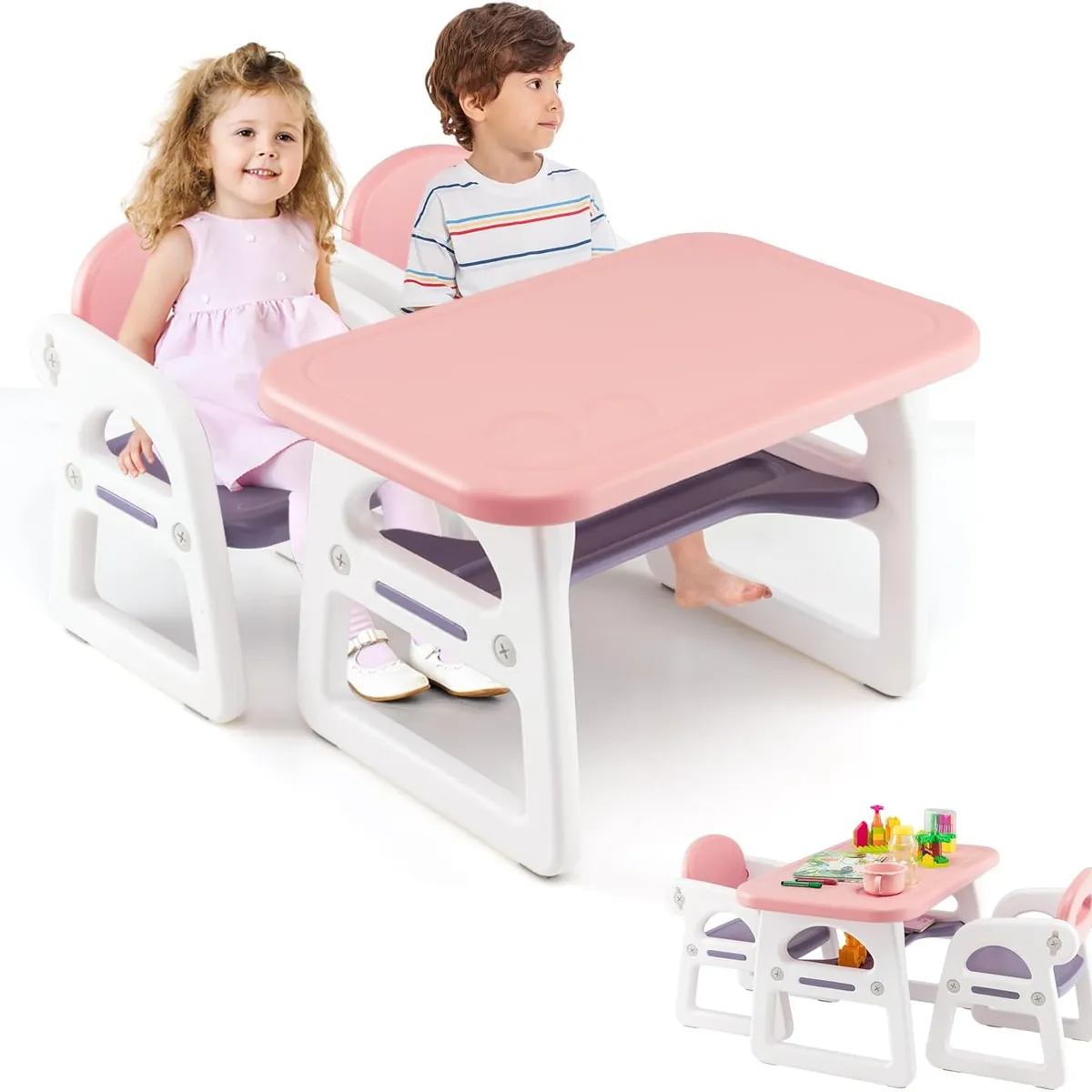 PERU IMPORTACIONES - ESCRITORIO ERGONOMICO PARA NIÑAS DE 1 A 6 AÑOS