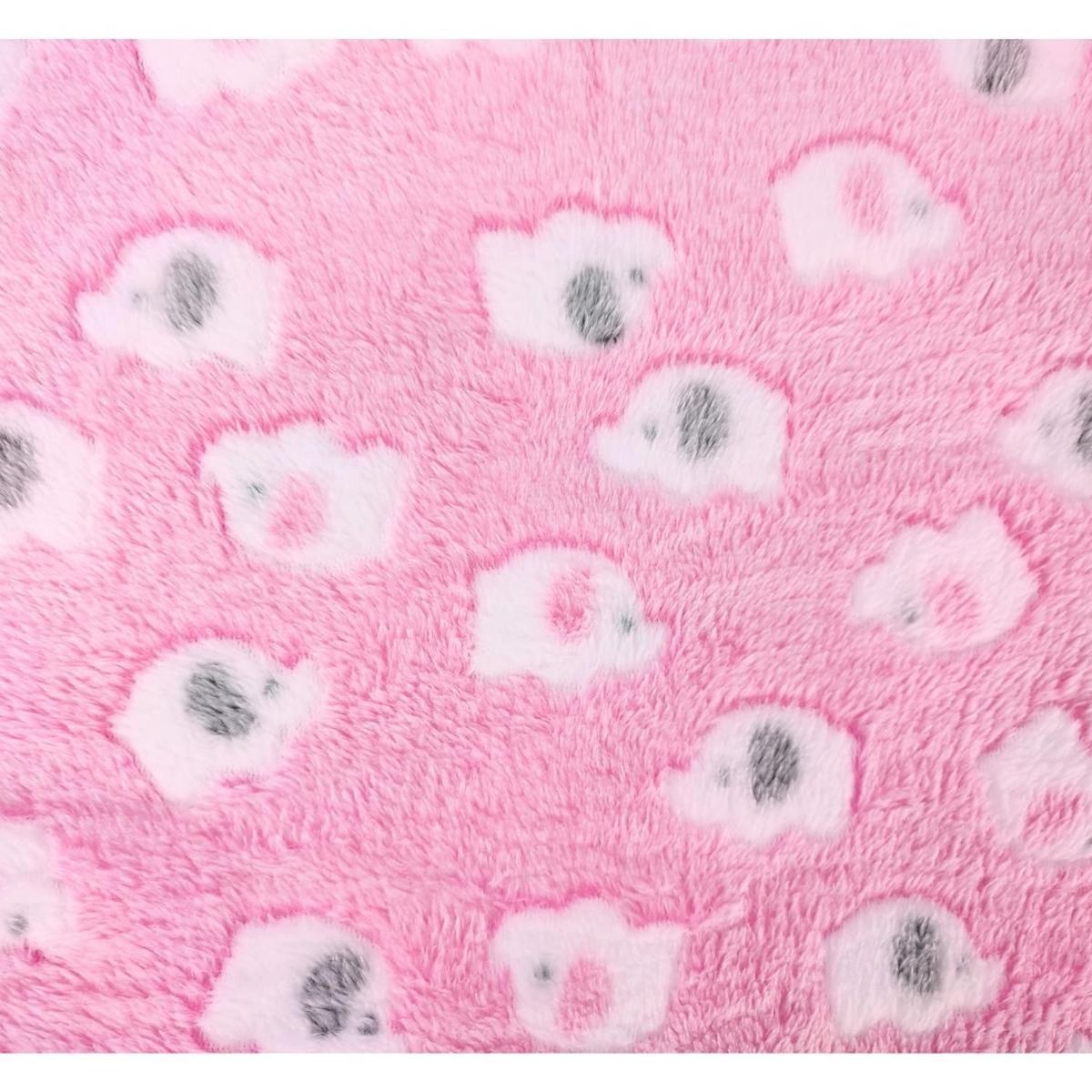 BABY MERINOS - Manta Felpa Bebé - Elefantes - Rosado