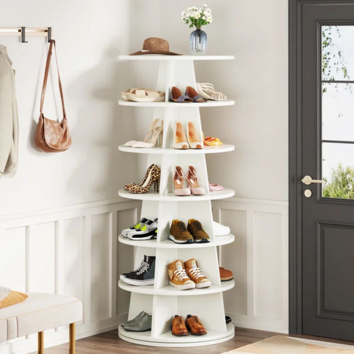 GENERICO - Zapatera Giratoria Morera Blanco Petrox Home