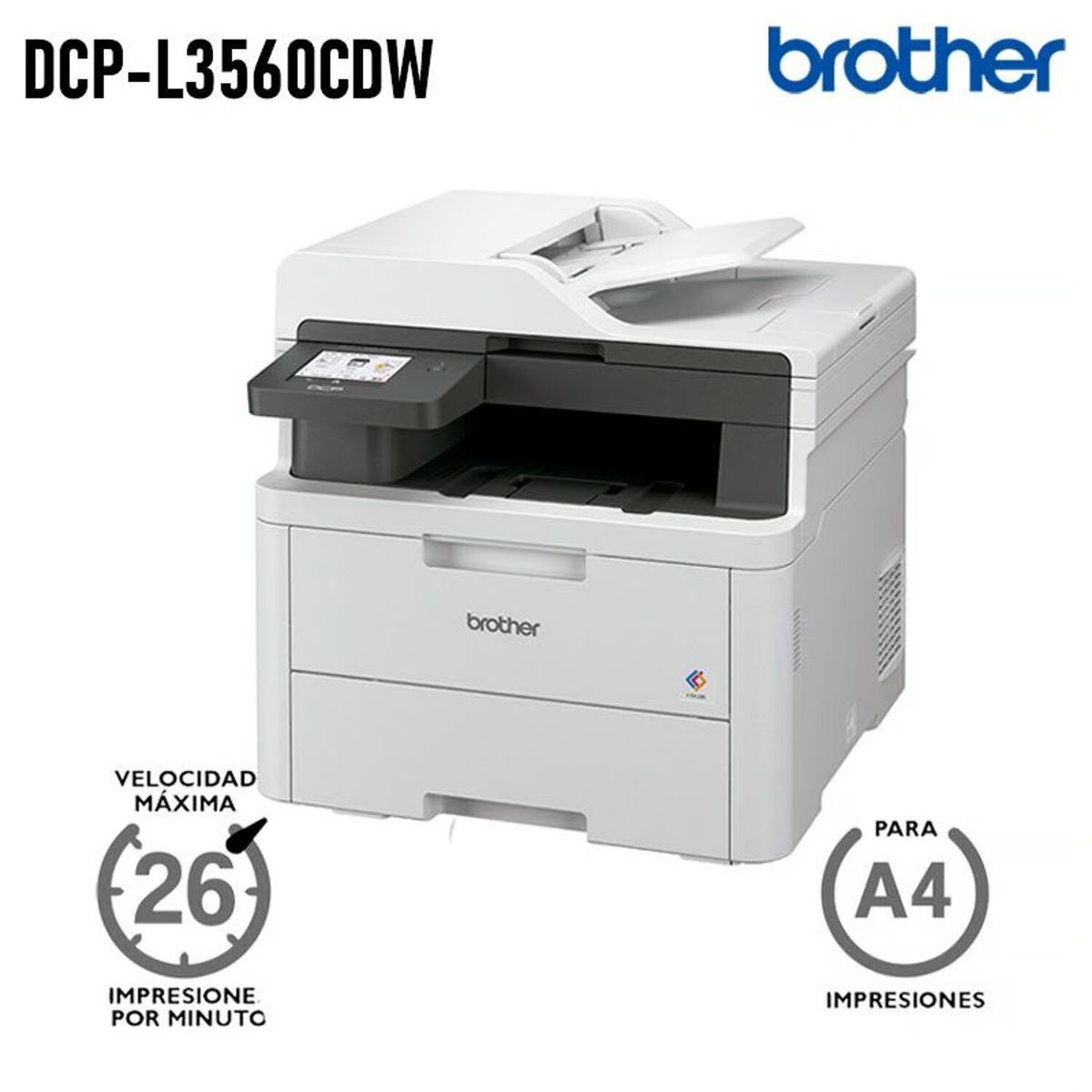 BROTHER - Impresora Multifunción Laser LED color DCP-L3560CDW Ethernet WiFi