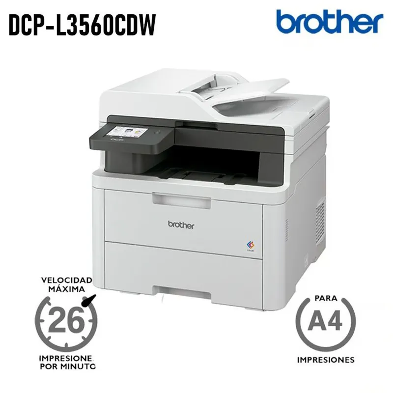 BROTHER - Impresora Multifunción Laser LED color DCP-L3560CDW Ethernet WiFi