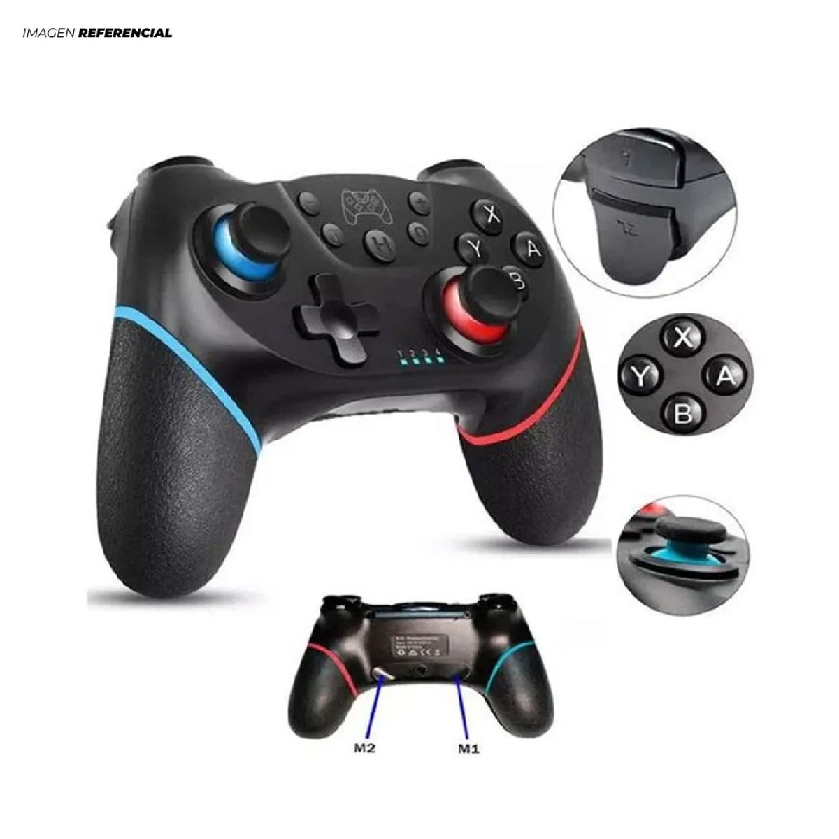 GENERICO - Mando Inalámbrico con Batería Recargable color Negro