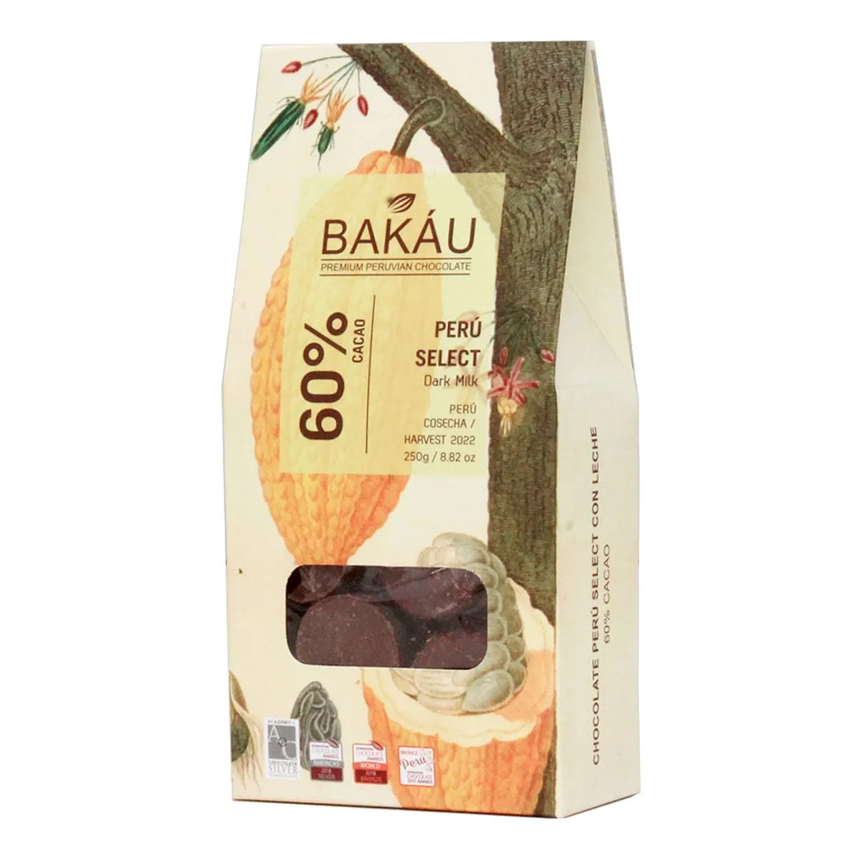 BAKAU - Chocolate Con Leche Perú Select 60% Cacao x 250g