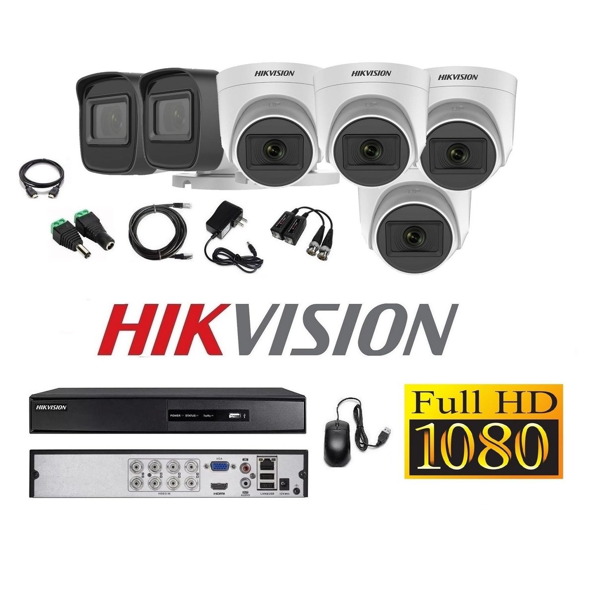 HIKVISION - Cámaras Seguridad Kit 6 HIKVISION FULLHD Audio Incorporado