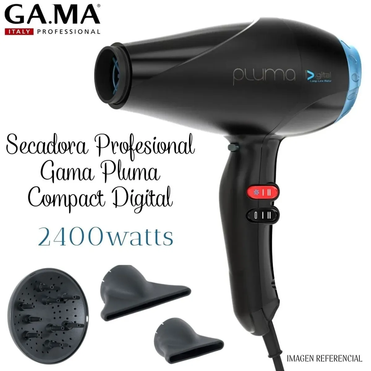 GAMA - Secador de Cabello  Profesional Gama Pluma Digital 2400watts