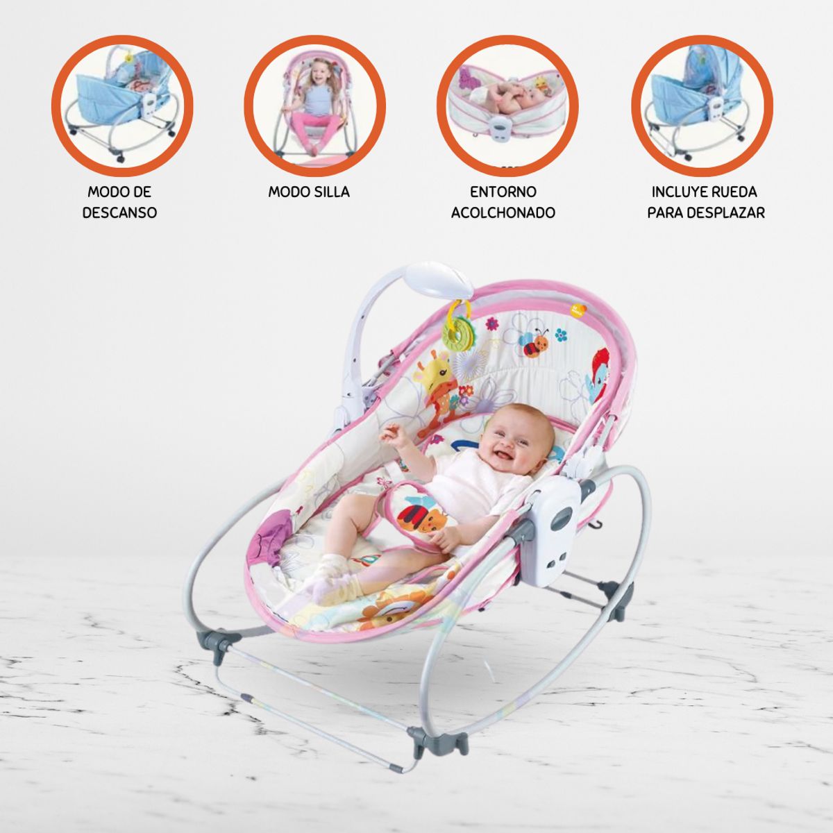 IDEAL - Mecedora 6 en 1 »VERSATILE» Pink