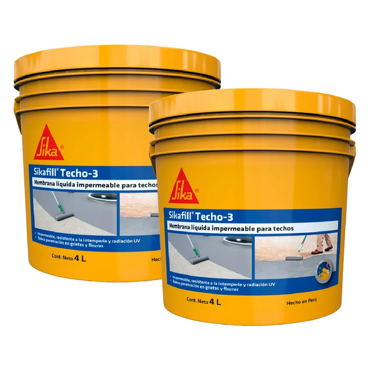 SIKA - Pack Impermeabilizante para Techos Sikafill Techo-3 Gris x 4L