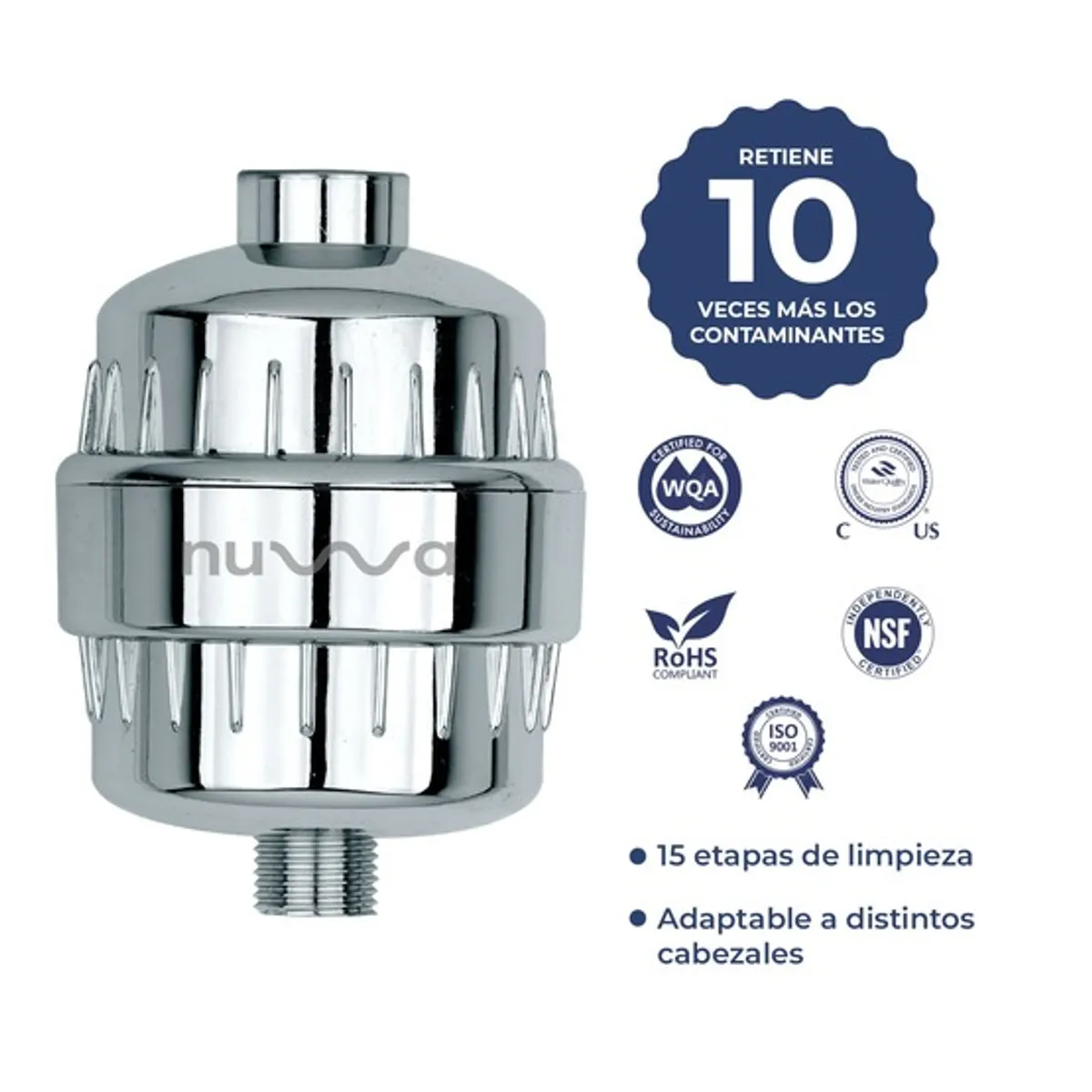 NUWA - Filtro purificador de agua para ducha - Nuwa Original 15 etapas