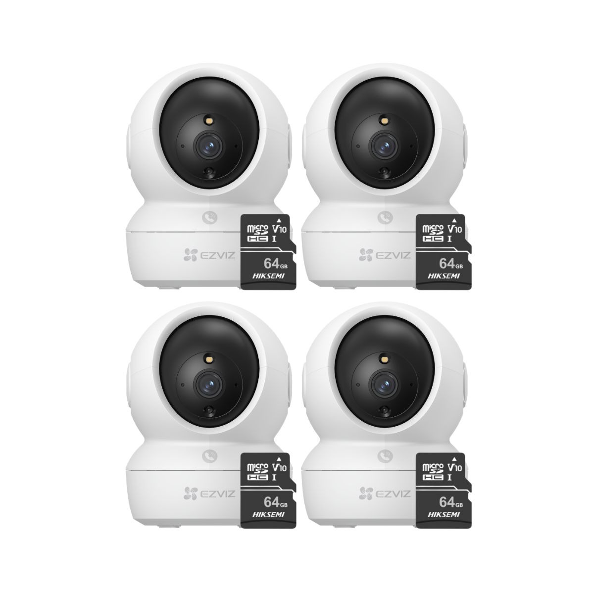 EZVIZ - Cámara De Seguridad H6C PRO Full Hd Pack de 4 + Memoria SD 64 gb - Ezviz