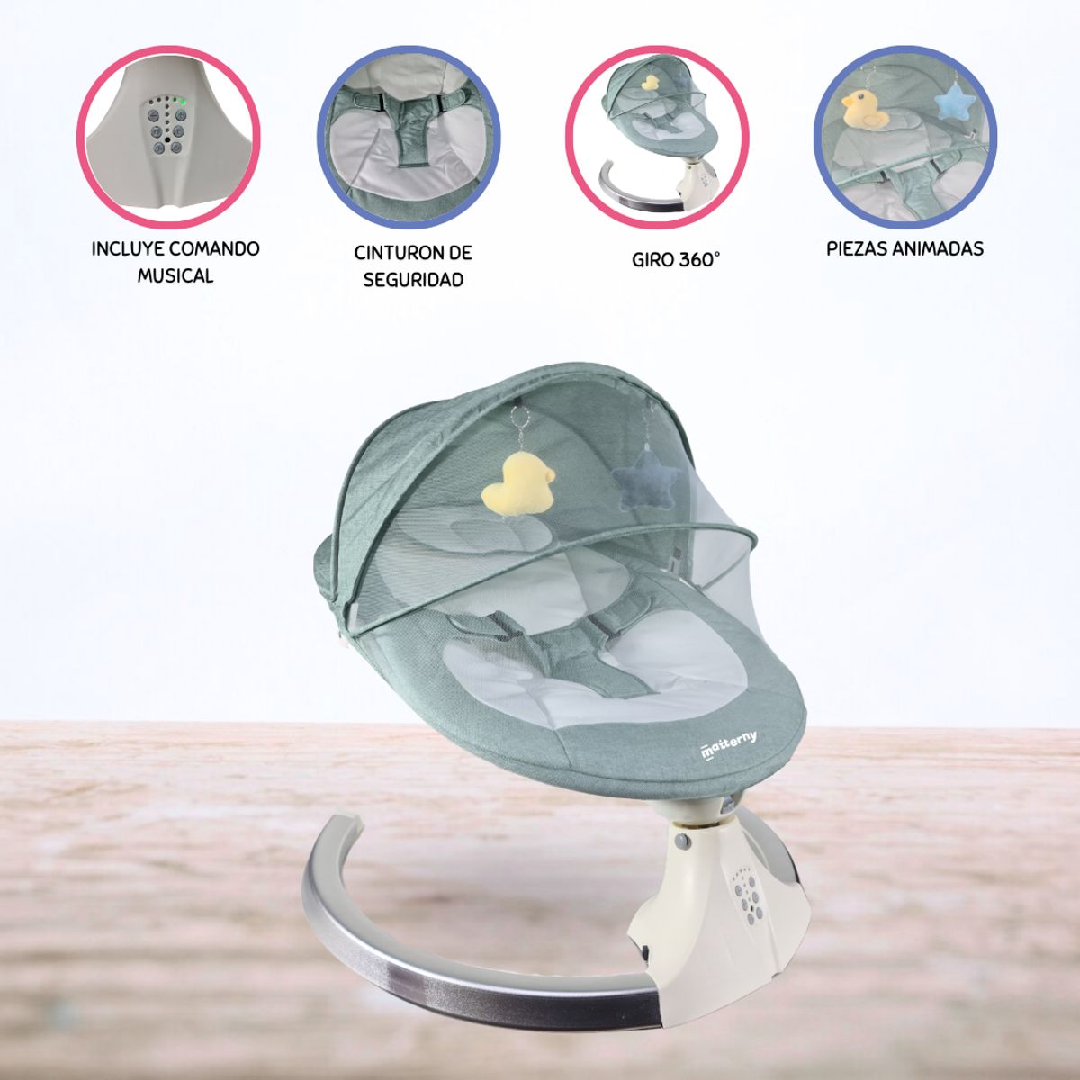 CUZKA - Mecedora Eléctrica para Bebé »COSSY» GRAY