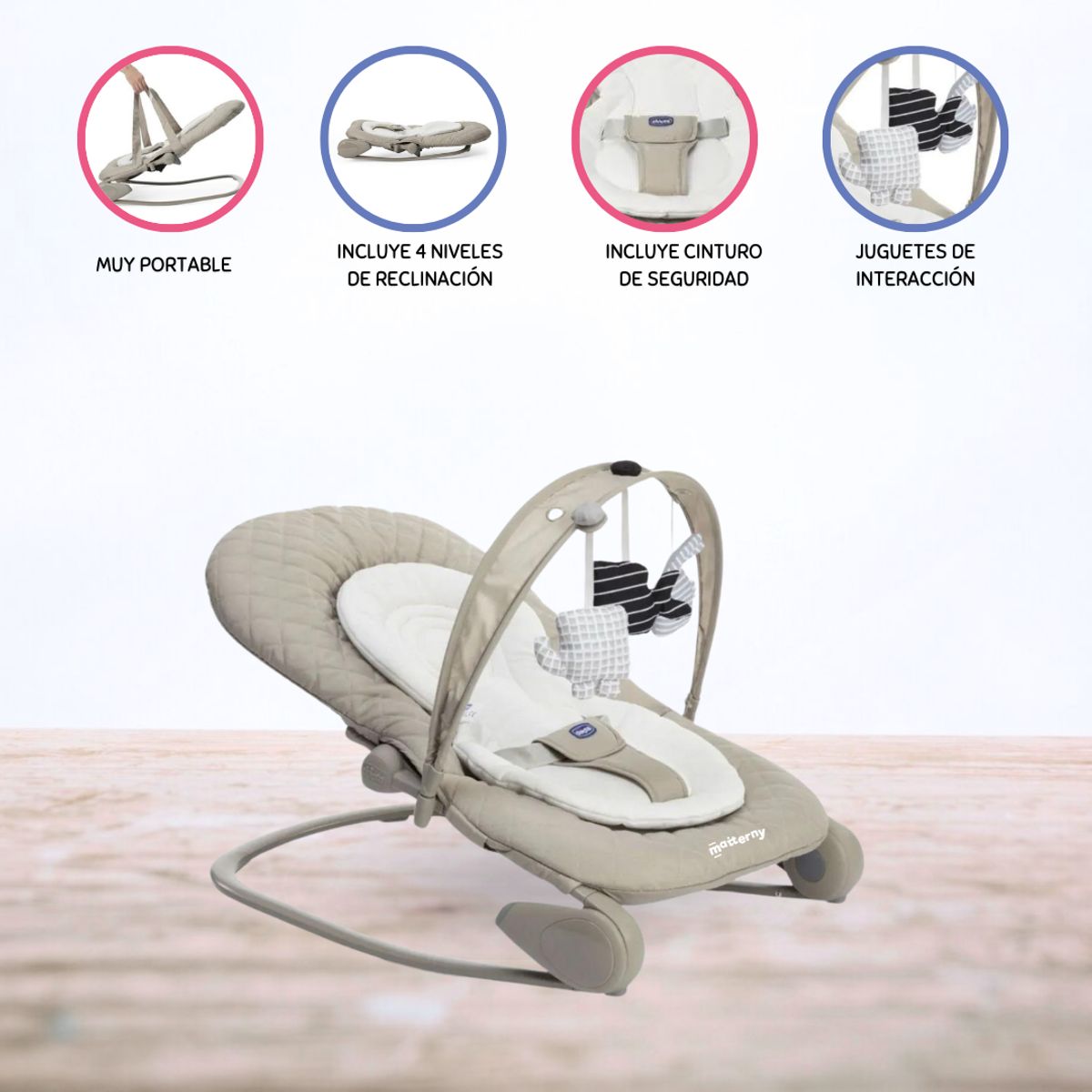CHICCO - Silla Bouncer para Bebé »HAMACA HOOPLA» Champagne