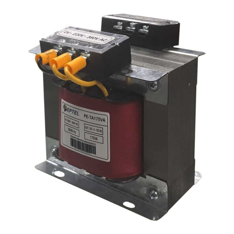 GENERICO - Transformador Monofásico 220v  380v A 12v - 0v - 12v 175VA