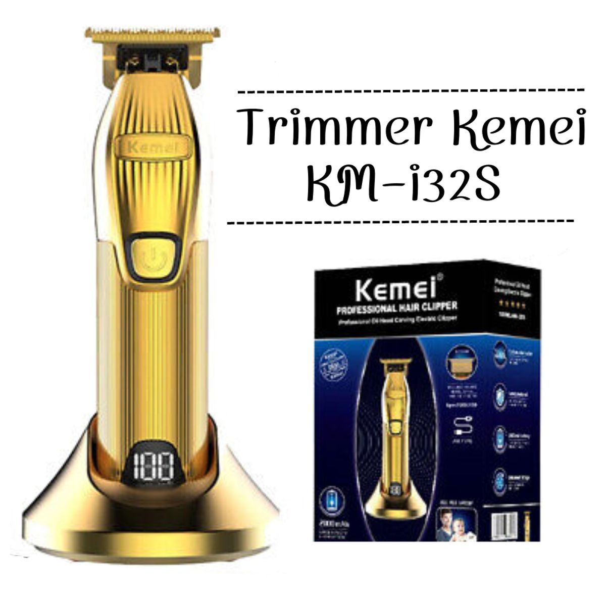 KEMEI - Trimmer Kemei con Base KM-I32S